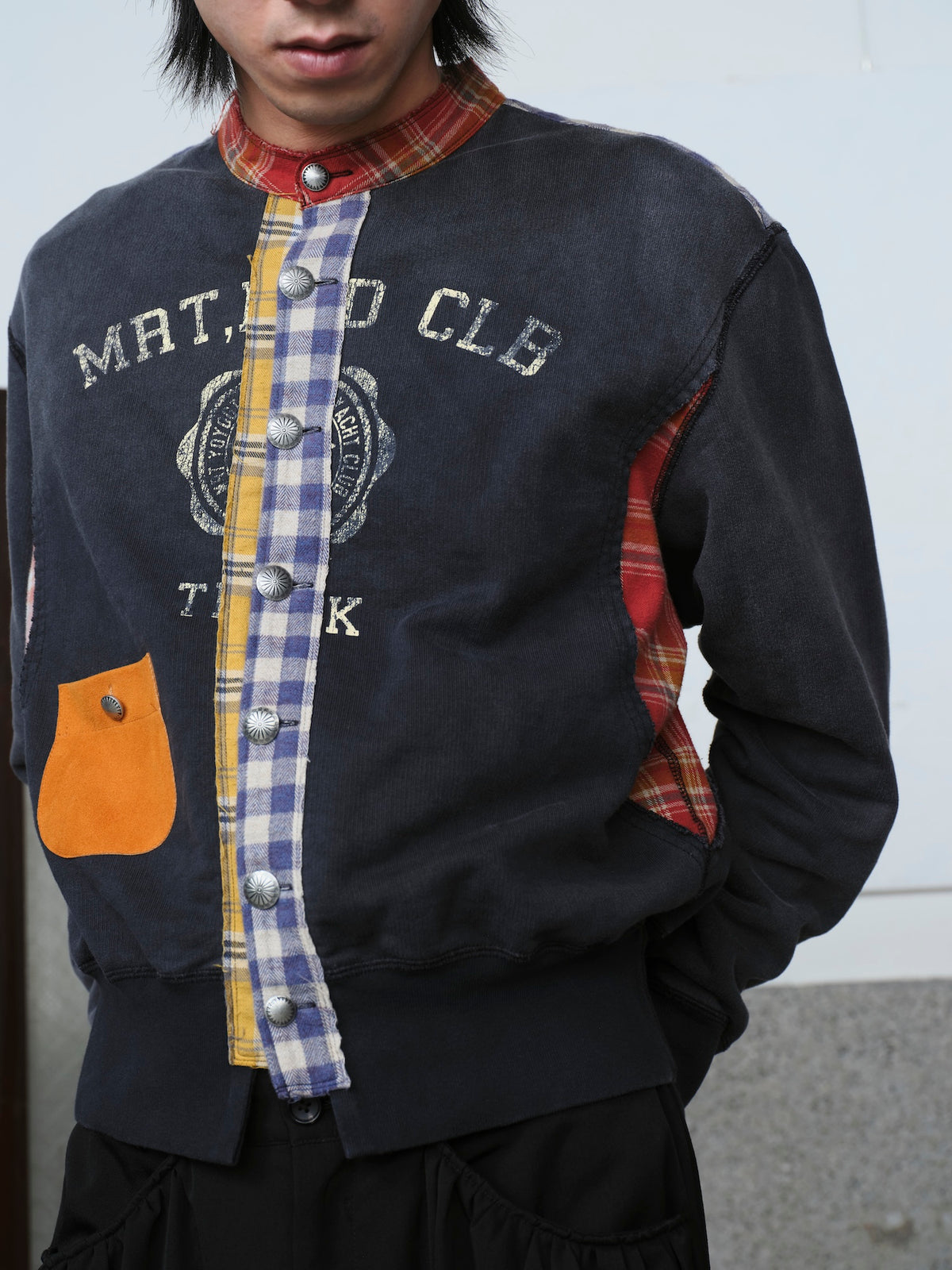 Vintage-Finished Sweat Cardigan