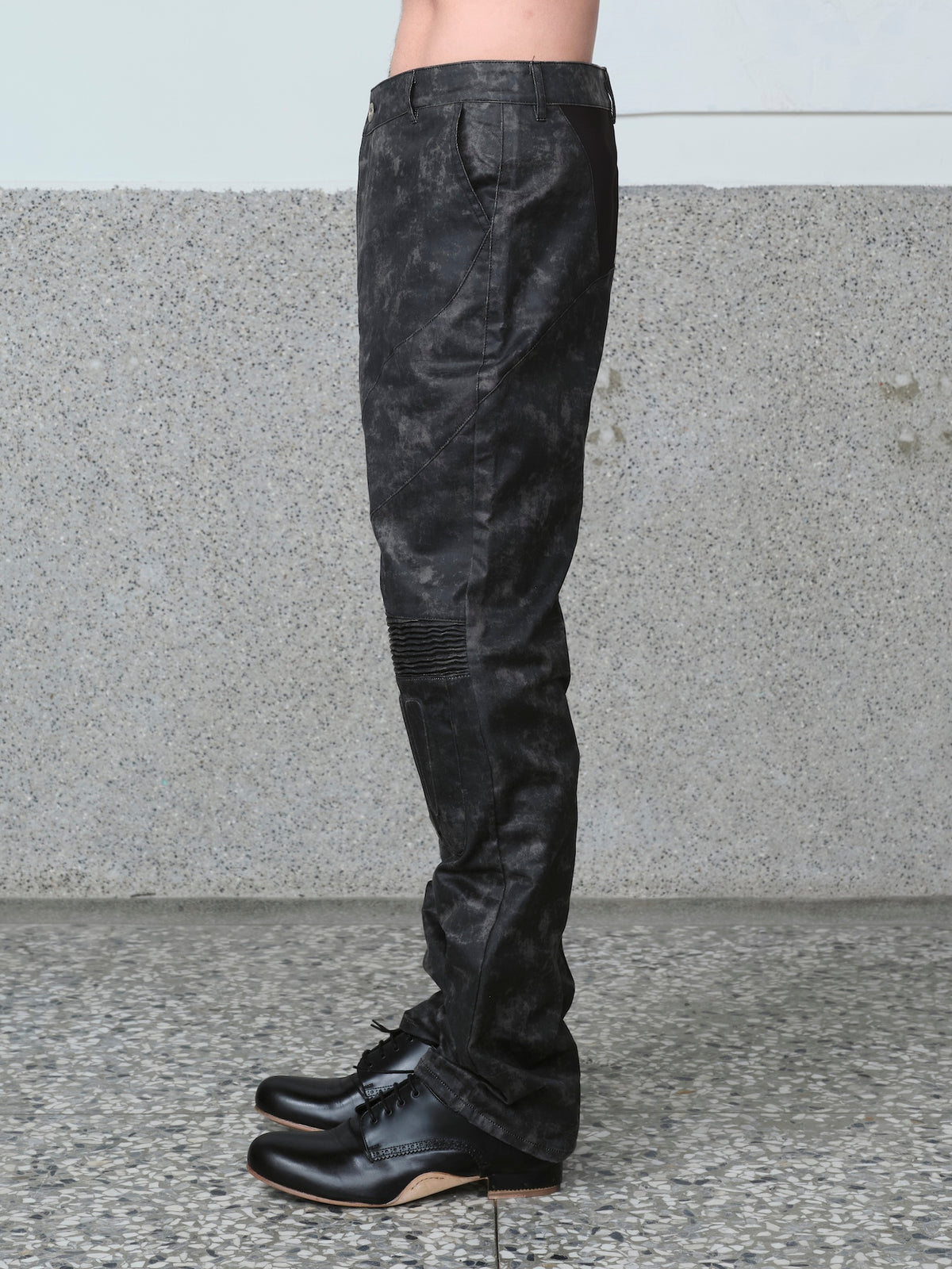 Embossed Leather Biker Pants