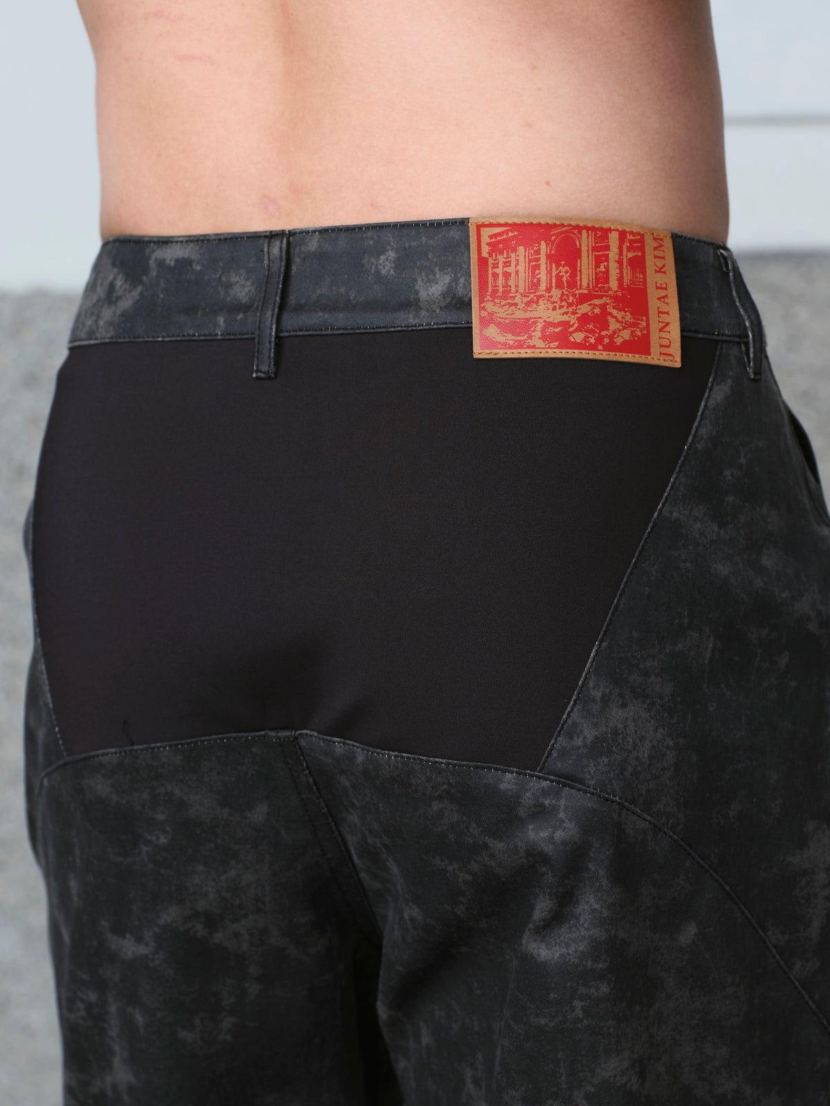 Embossed Leather Biker Pants
