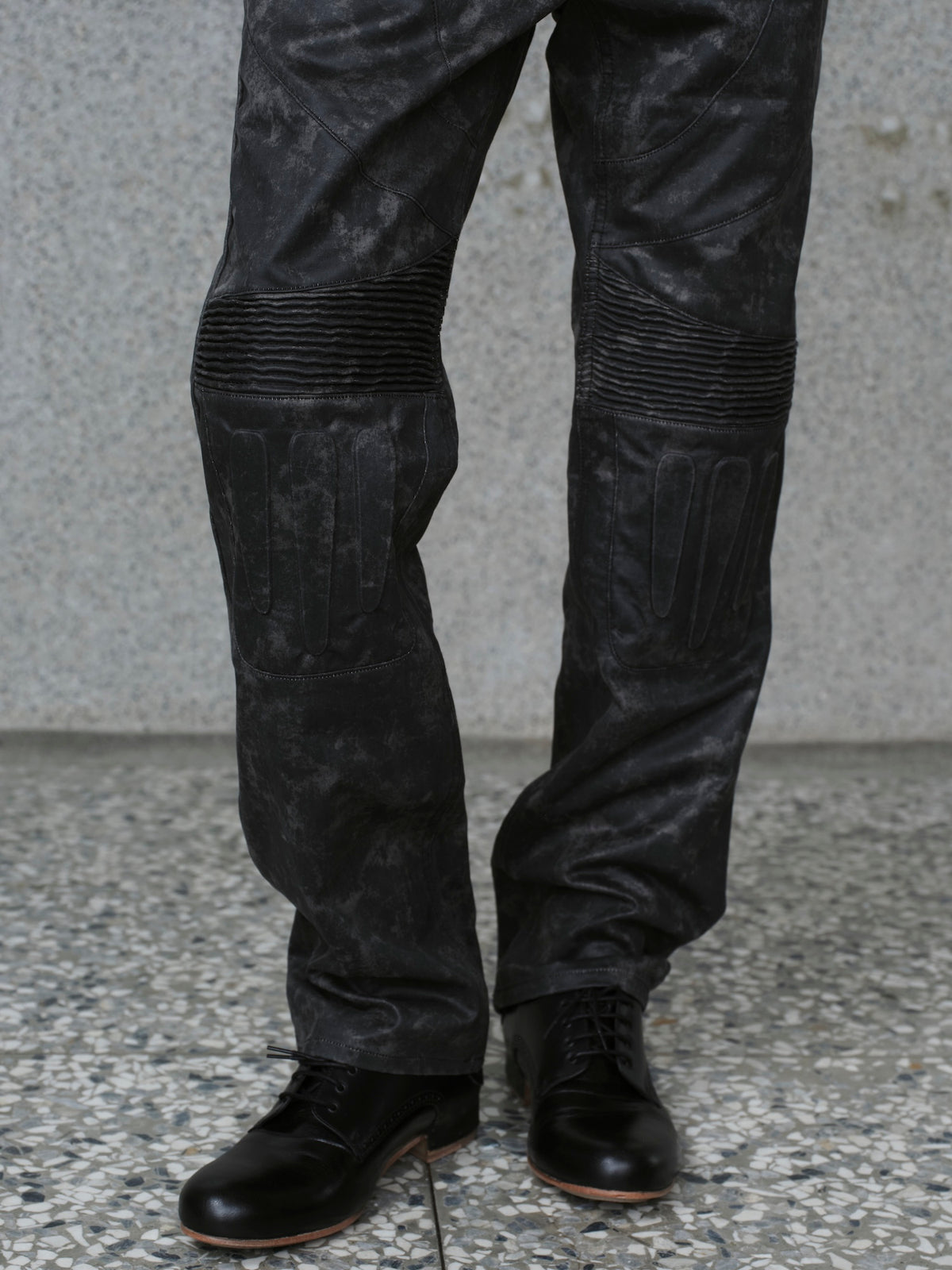 Embossed Leather Biker Pants
