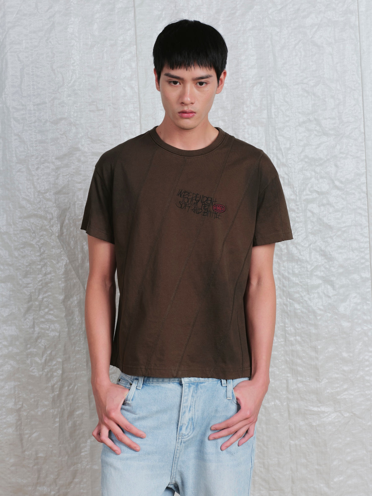 Diagonal Cut Print Tee