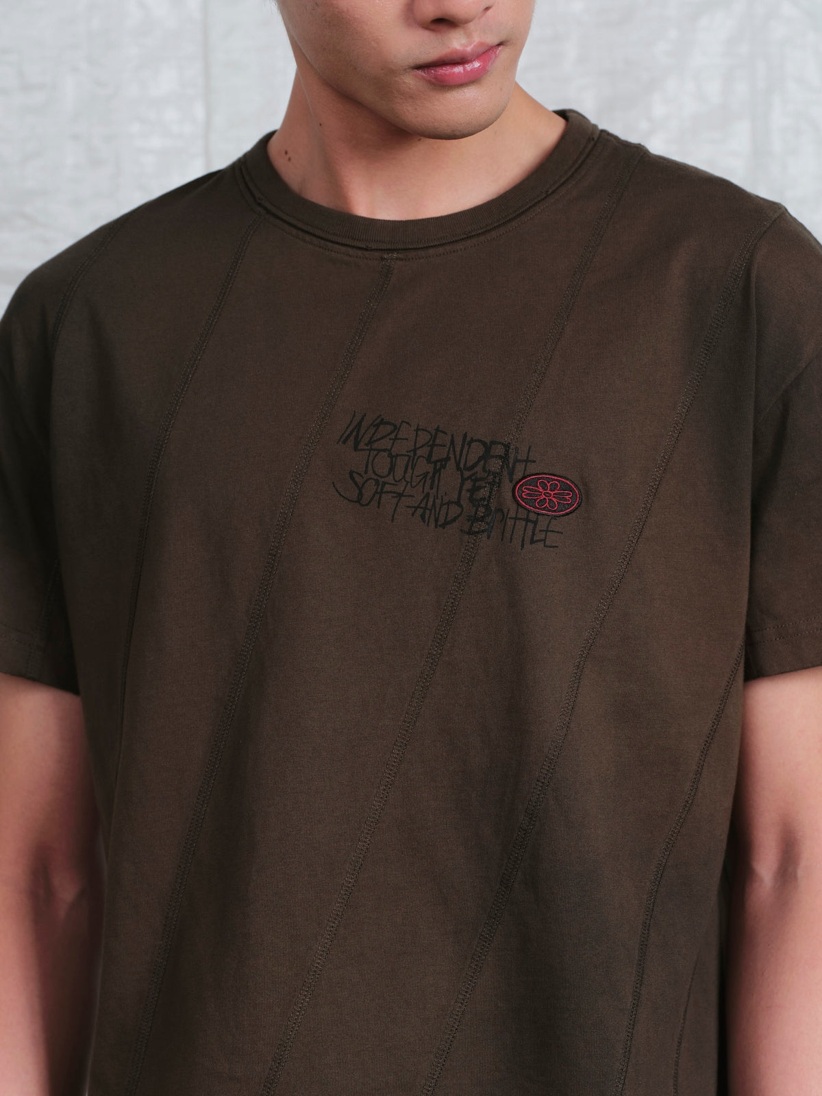 Diagonal Cut Print Tee