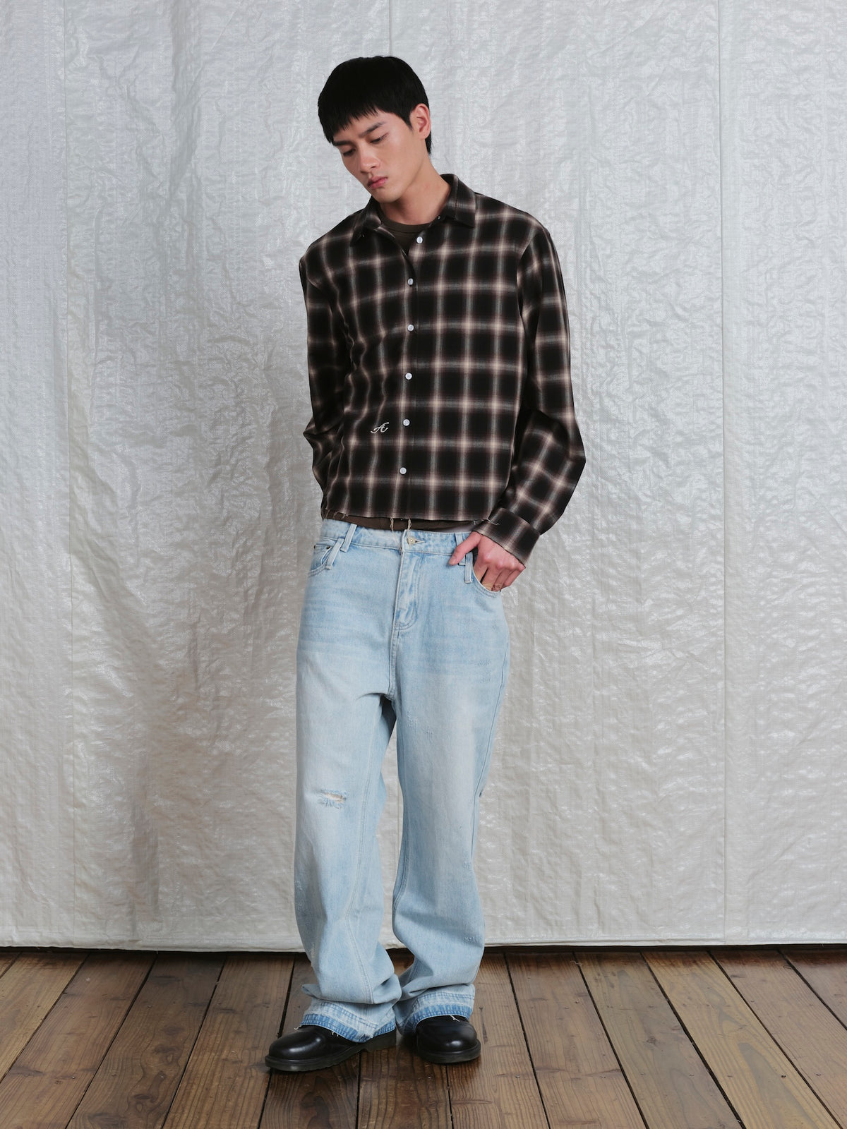 Cropped Check Shirt