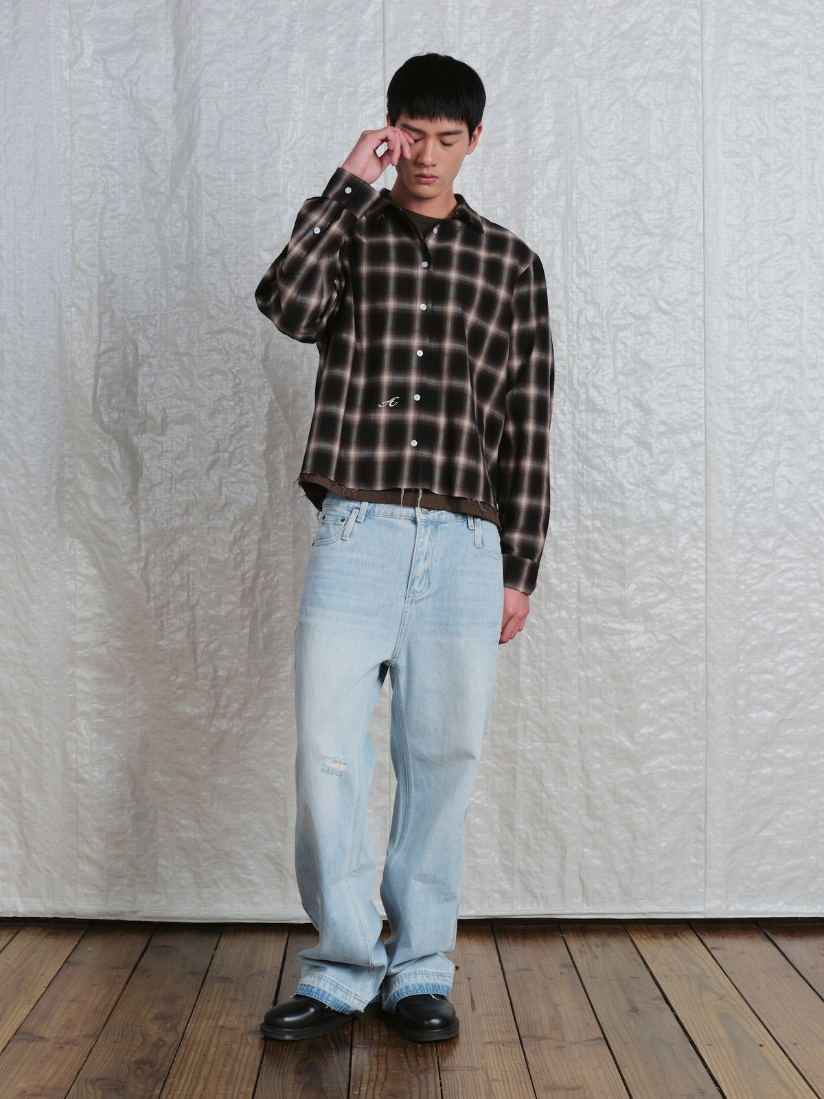 Cropped Check Shirt
