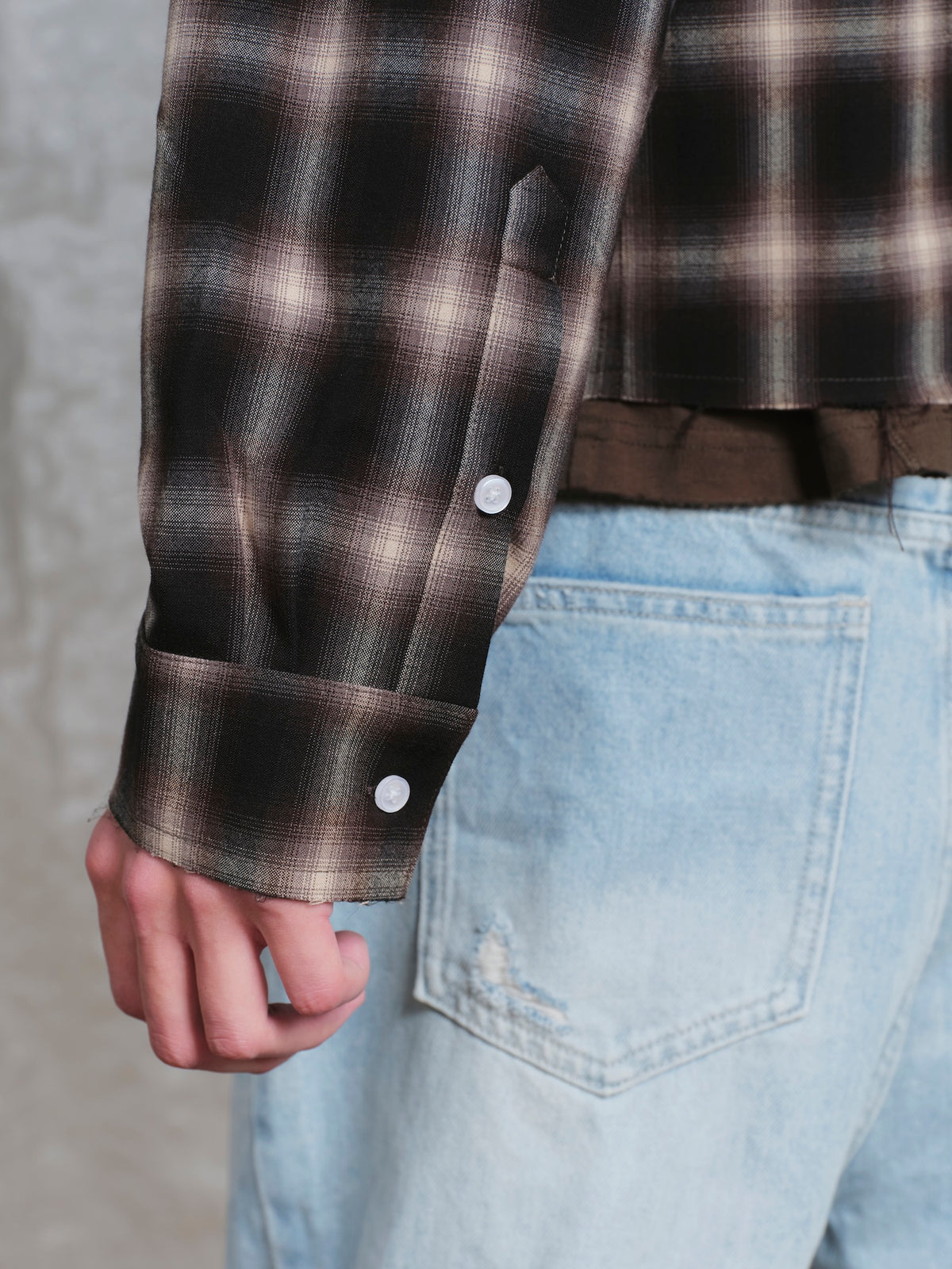 Cropped Check Shirt