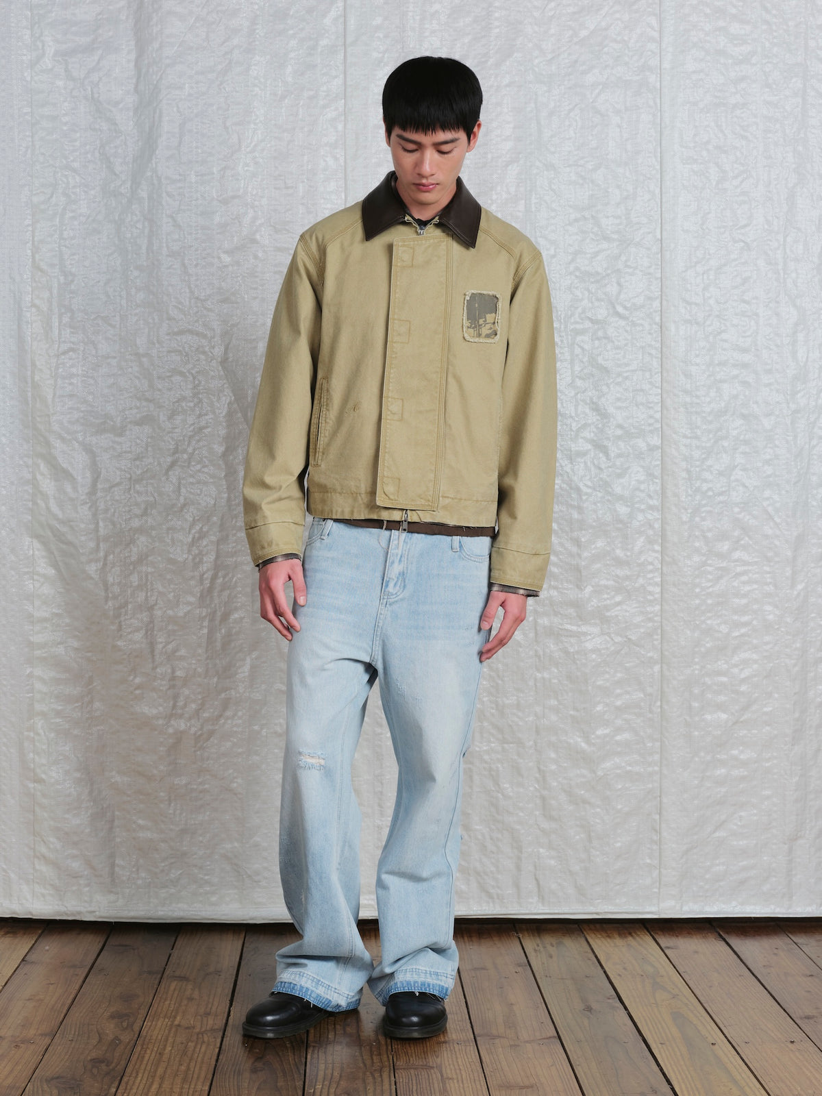 Leather Collar Work Jacket