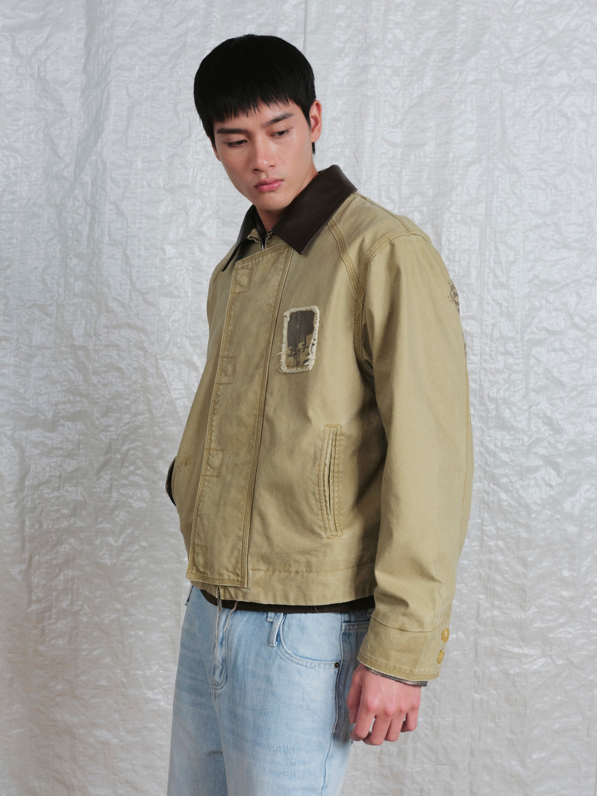 Leather Collar Work Jacket