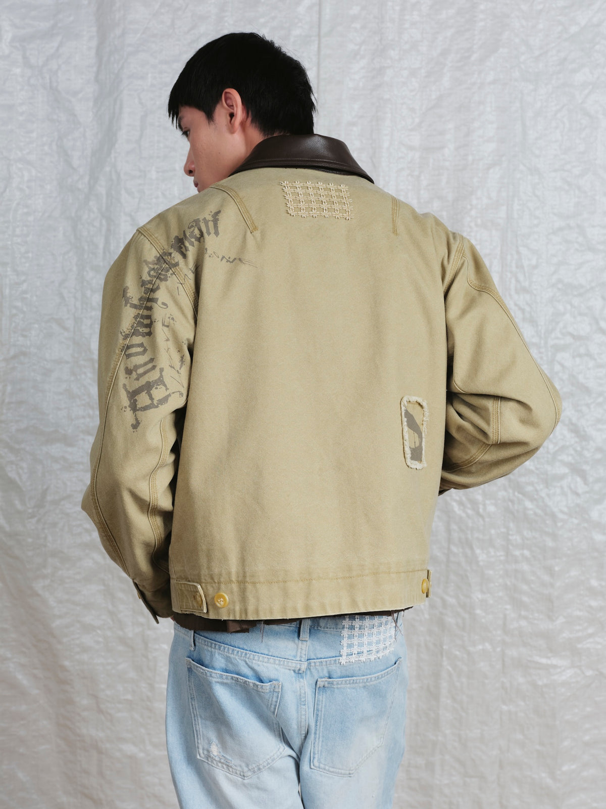 Leather Collar Work Jacket