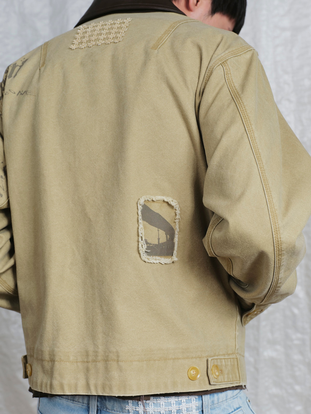 Leather Collar Work Jacket