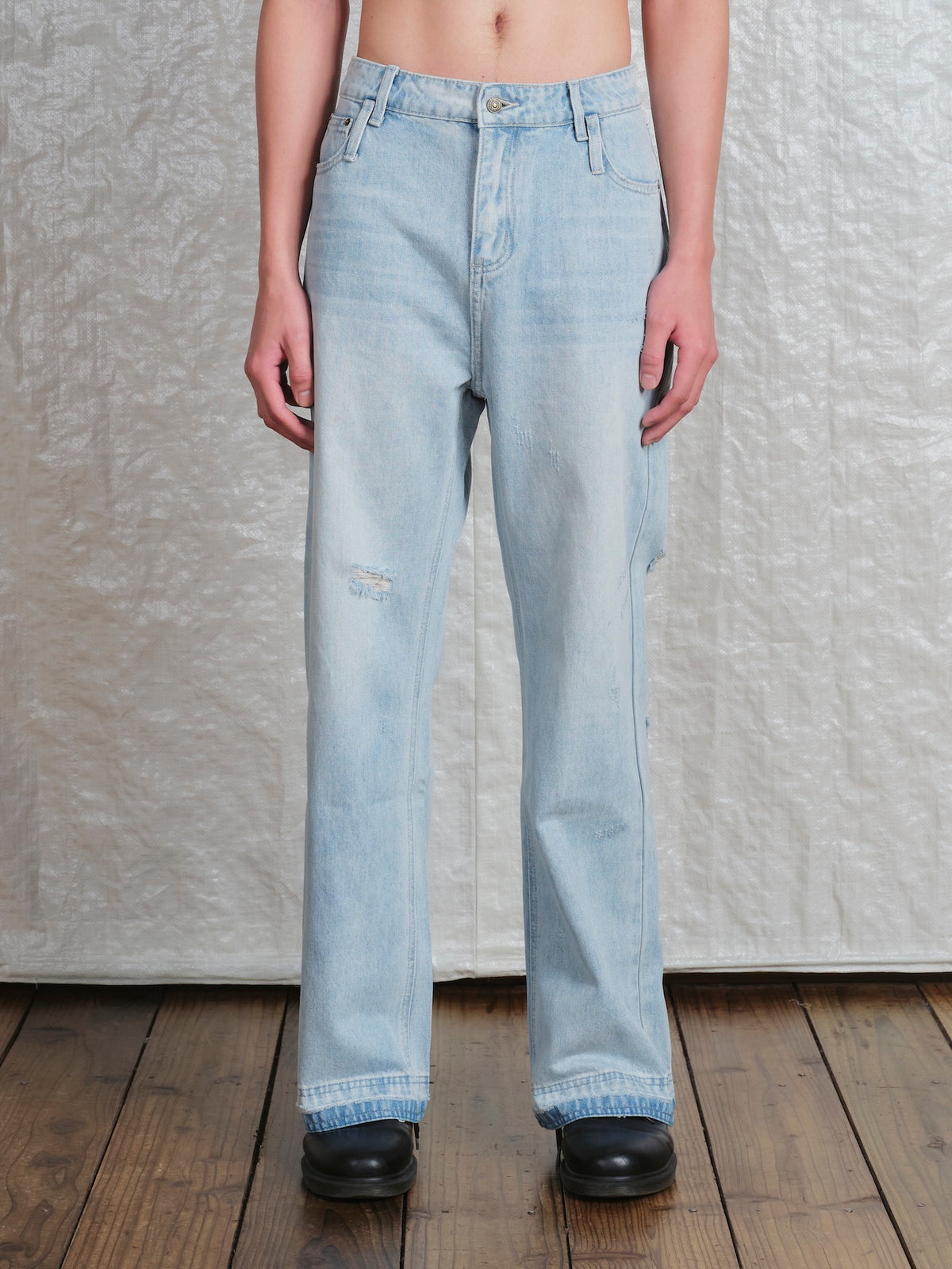 Washed Relaxed Straight Jeans