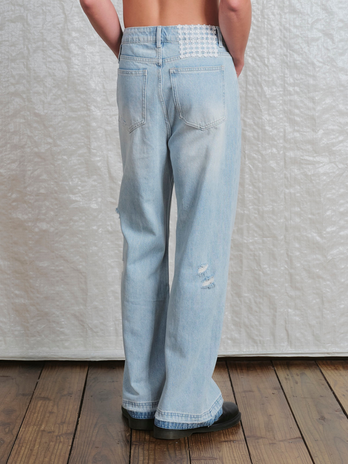 Washed Relaxed Straight Jeans