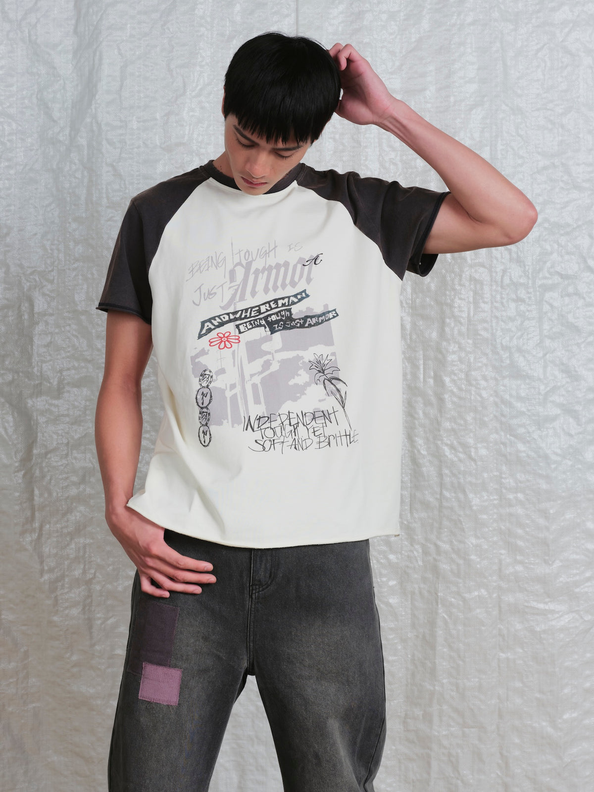 Print Raglan Sleeve Tee