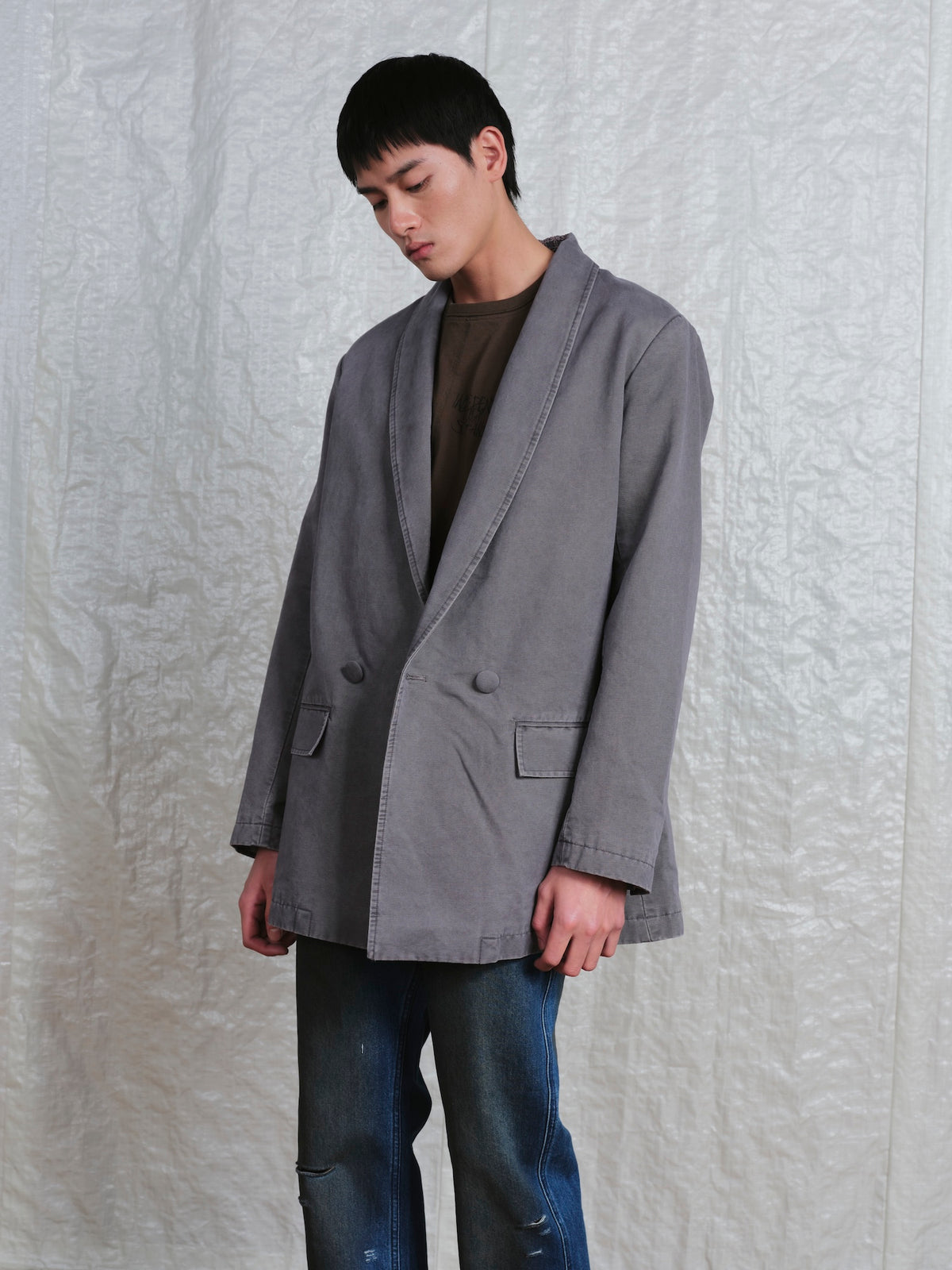 Washed Embroidery Suit Jacket
