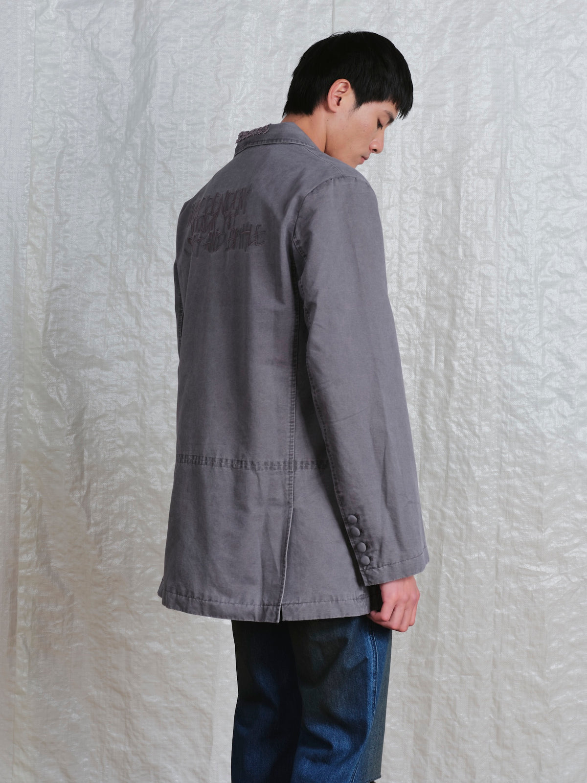 Washed Embroidery Suit Jacket