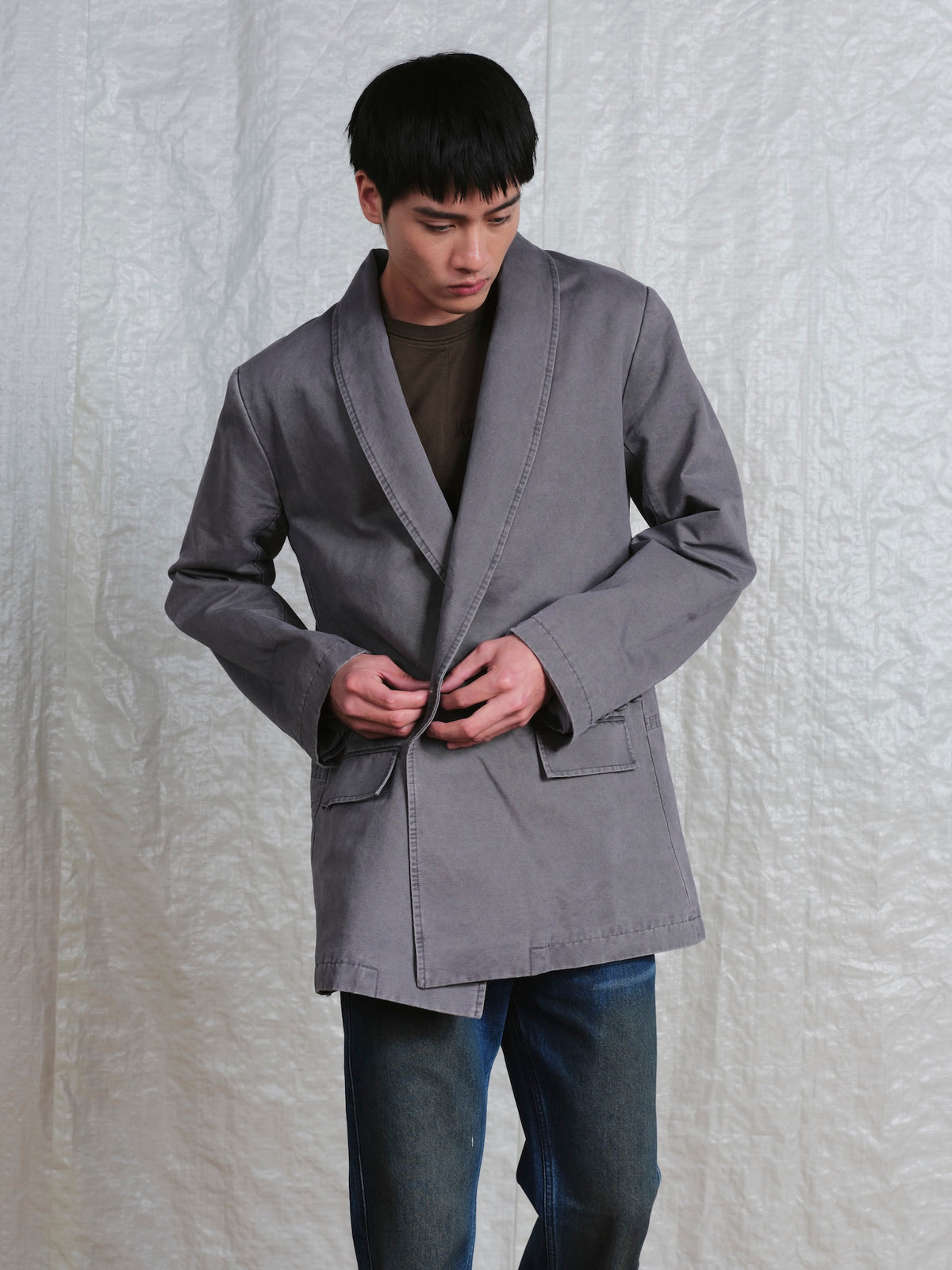 Washed Embroidery Suit Jacket