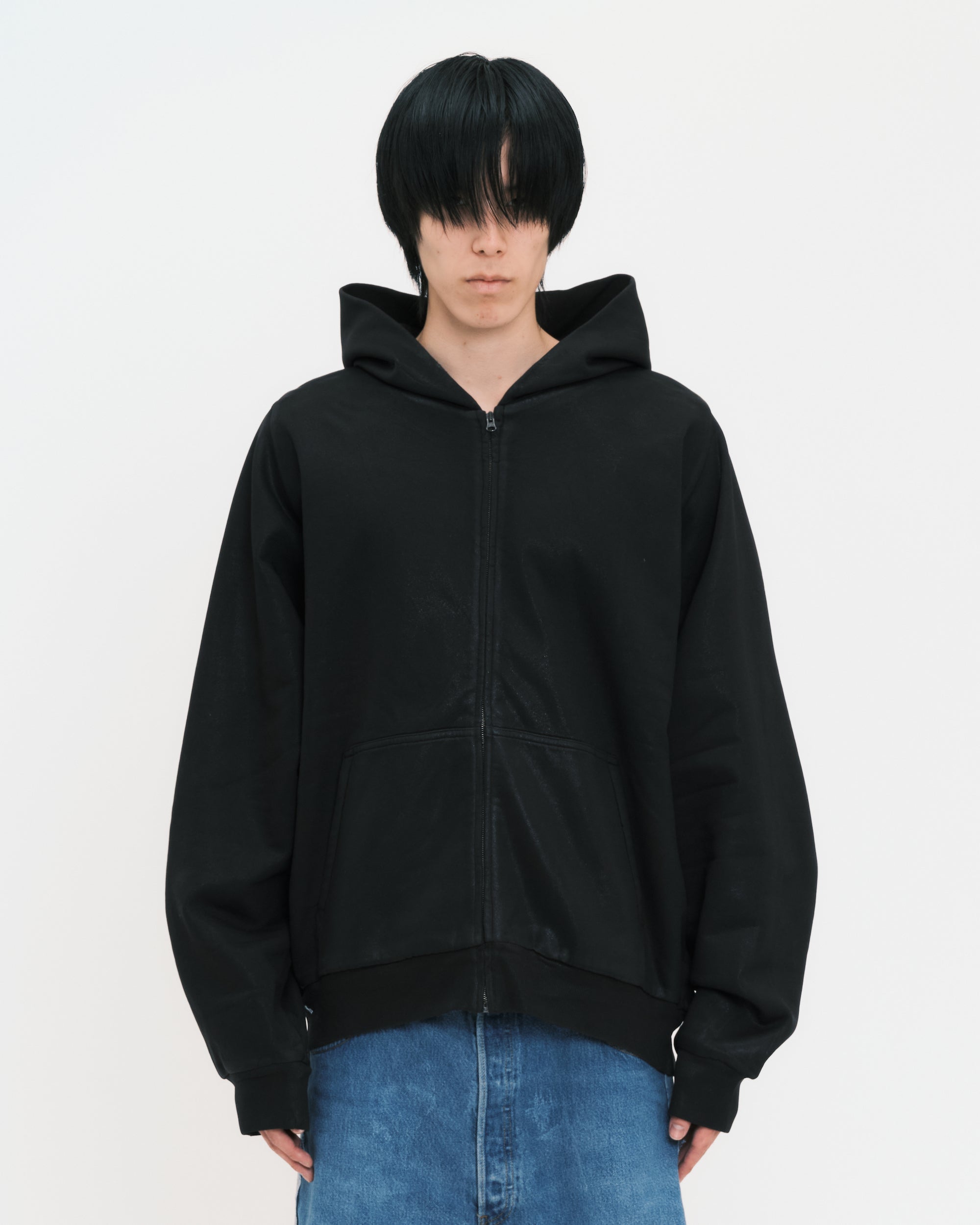 Light Coated Zip Up Hoodie