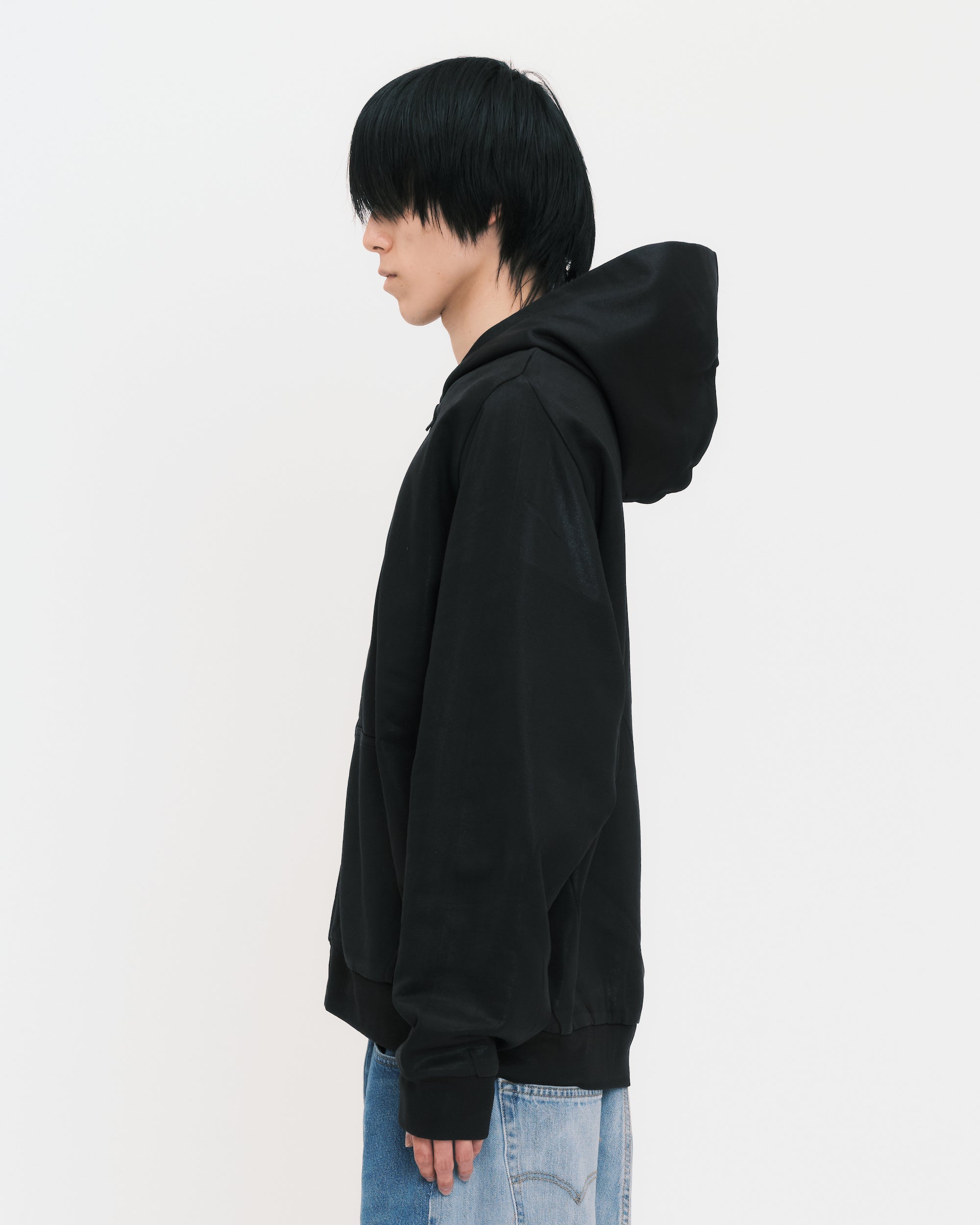 Light Coated Zip Up Hoodie