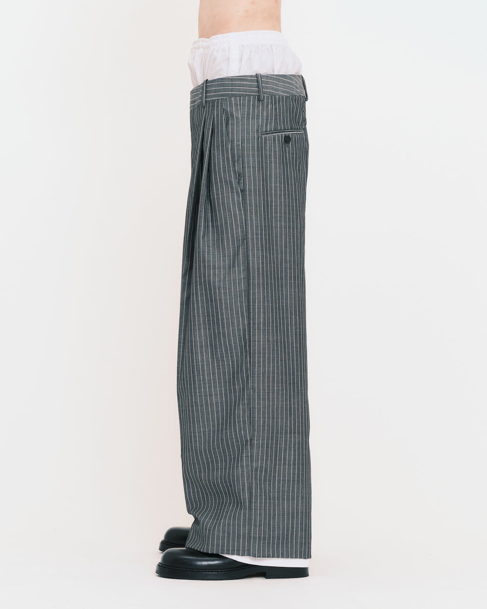 Pinstripe Mohair Cool Wool Layer Pants