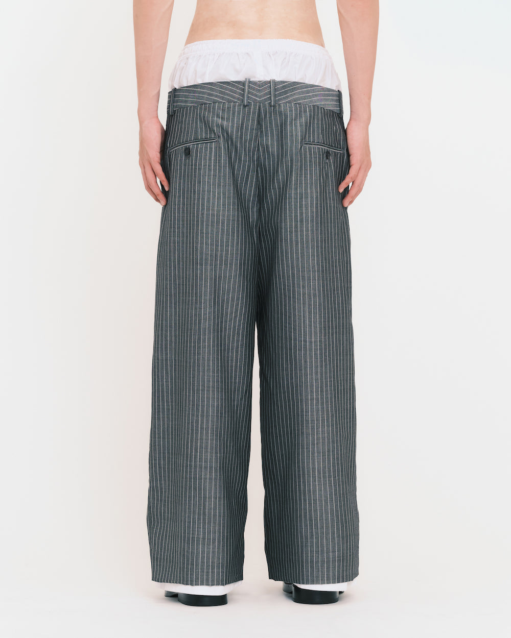 Pinstripe Mohair Cool Wool Layer Pants