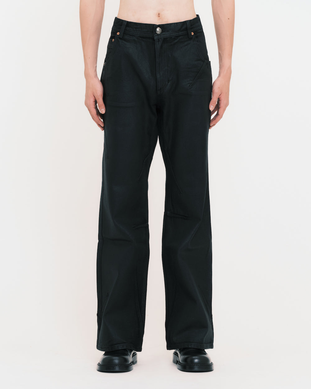 ANDERSSON BELL / Tripot Coated Flare Jeans Black - Road Sign