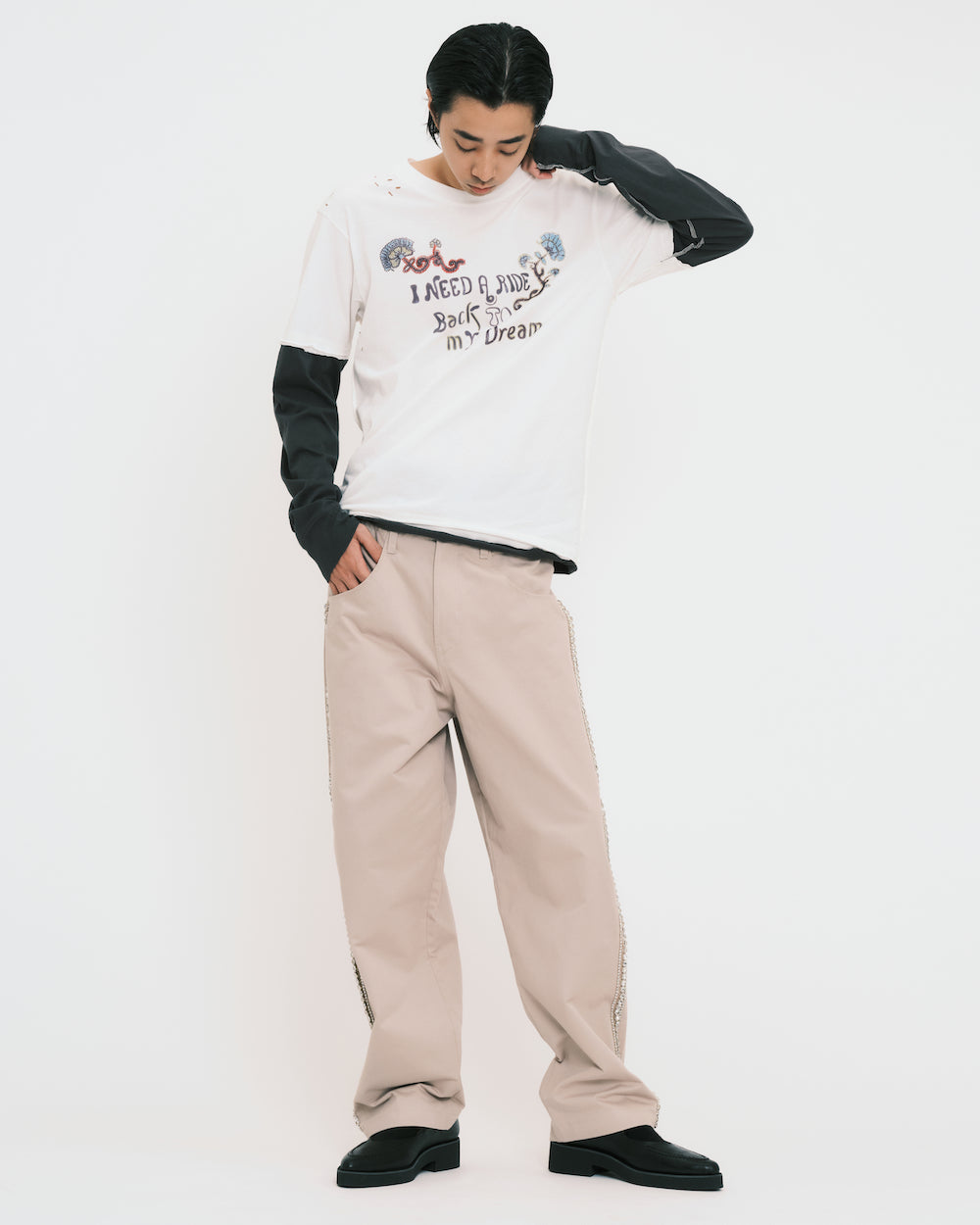 Embroidered Cotton Pants