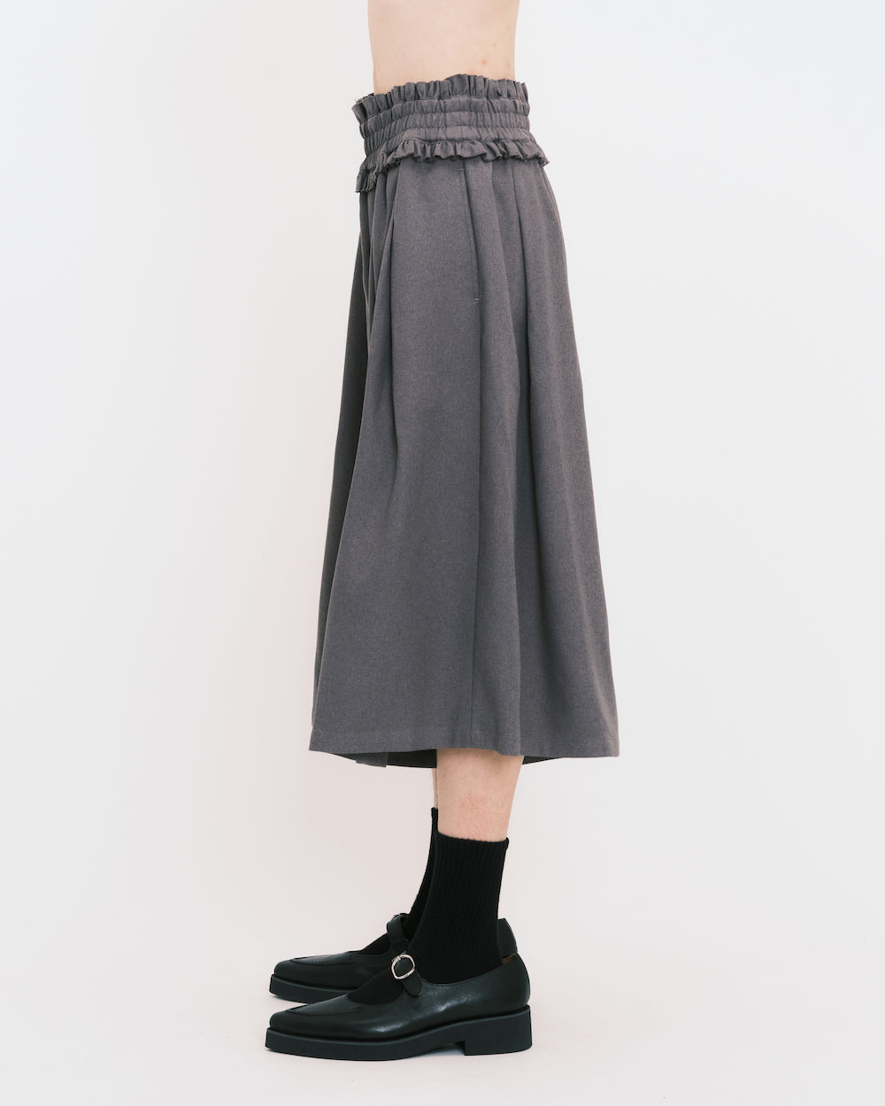 Thick Waist Gathered Skirt Shorts Type Po