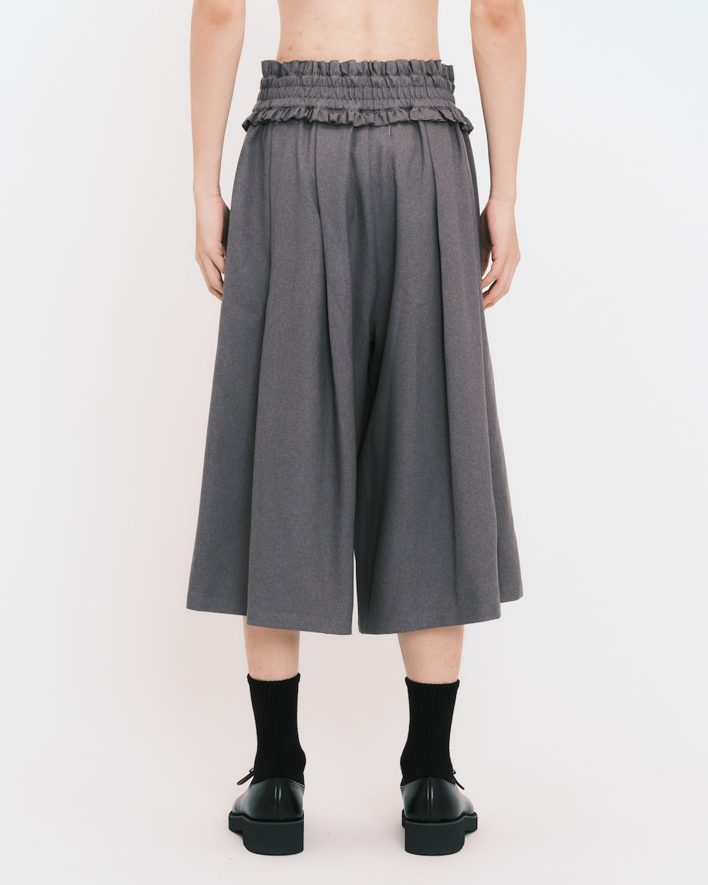 Thick Waist Gathered Skirt Shorts Type Po