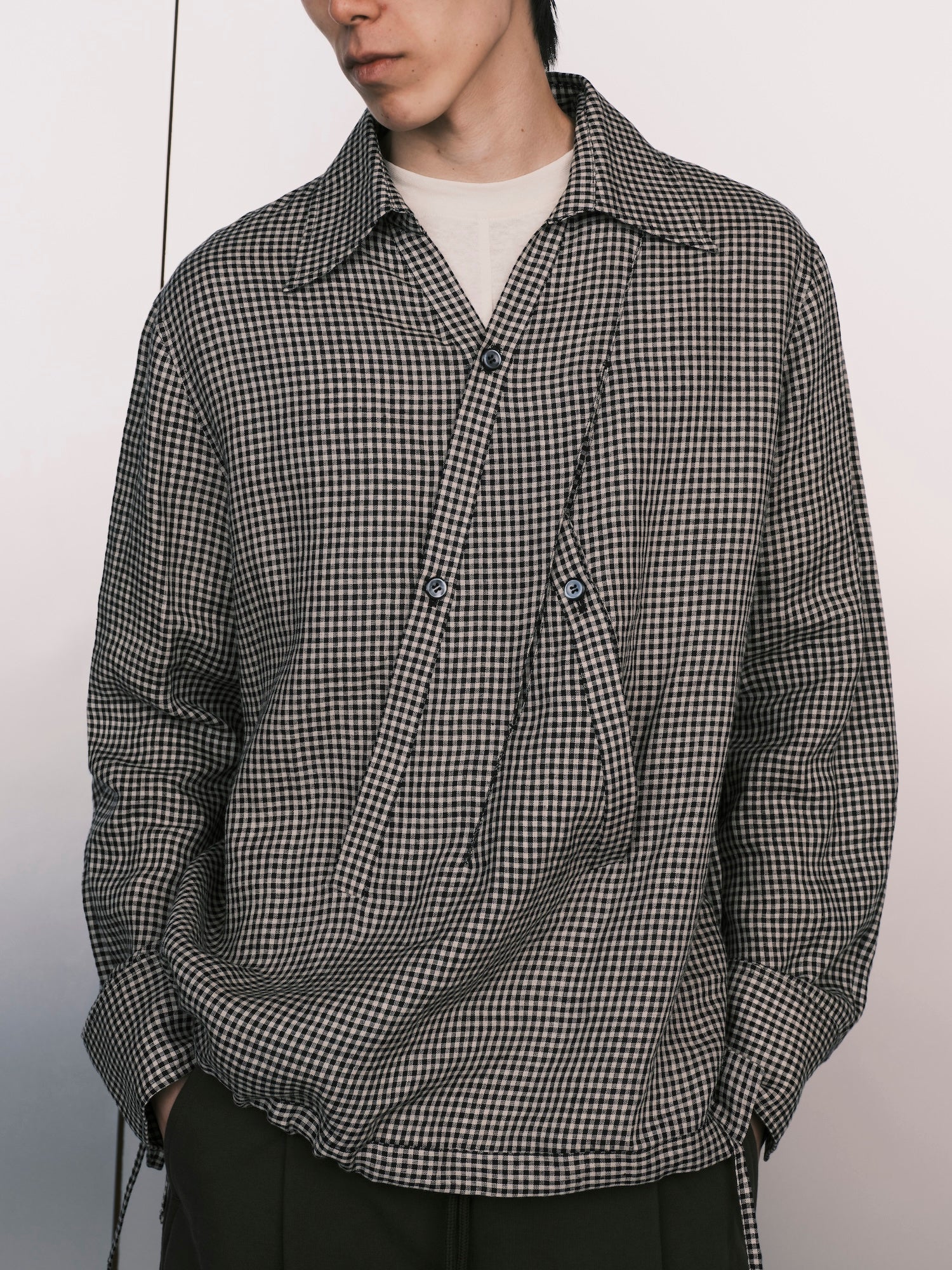 NULLUS / Crossed Over Shirt Chessboard Gingham - Road Sign
