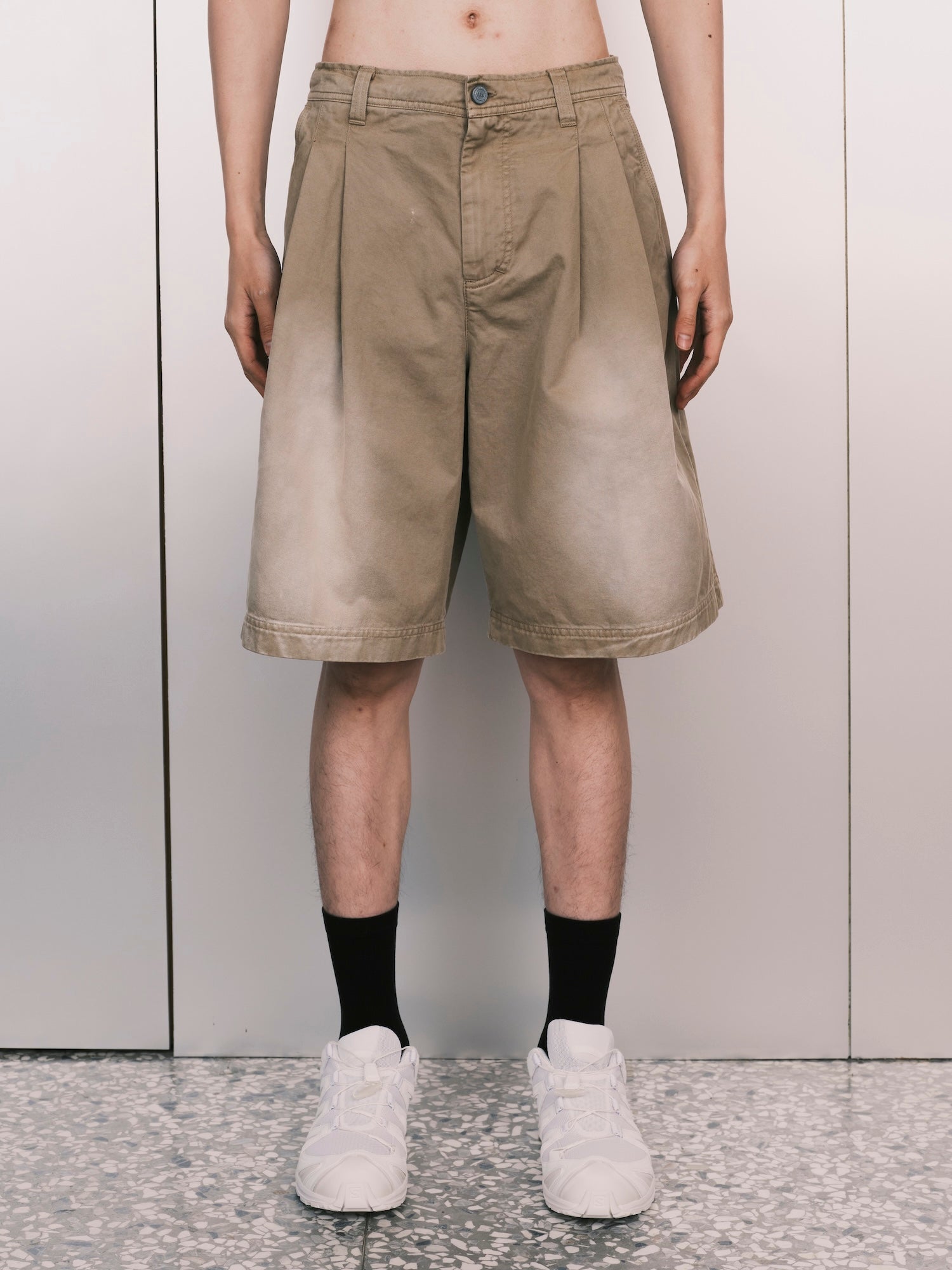 Pleated Chino Shorts