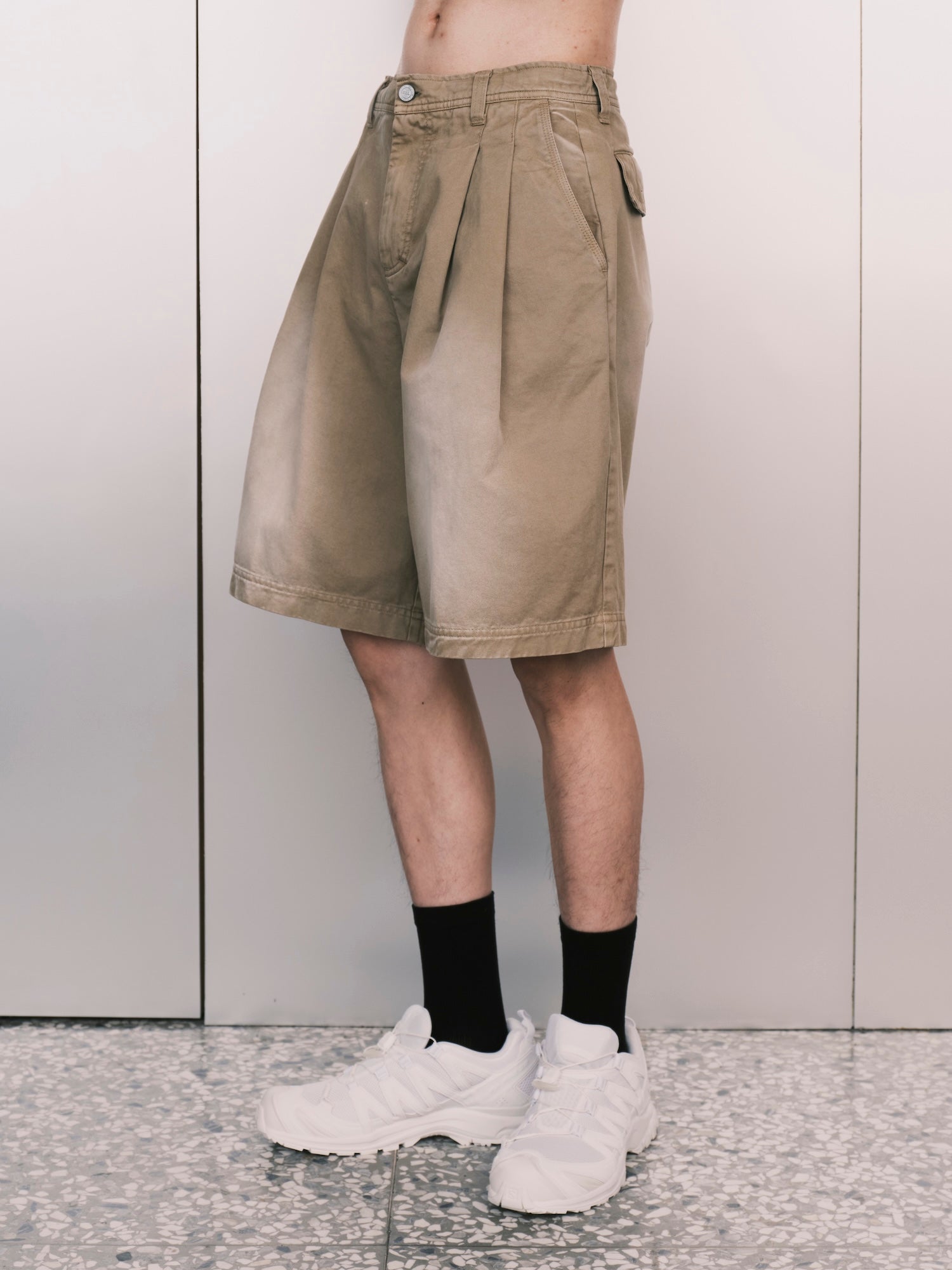 Pleated Chino Shorts