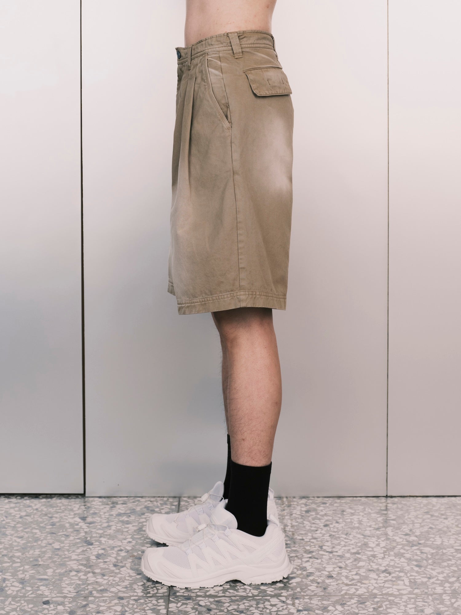 Pleated Chino Shorts