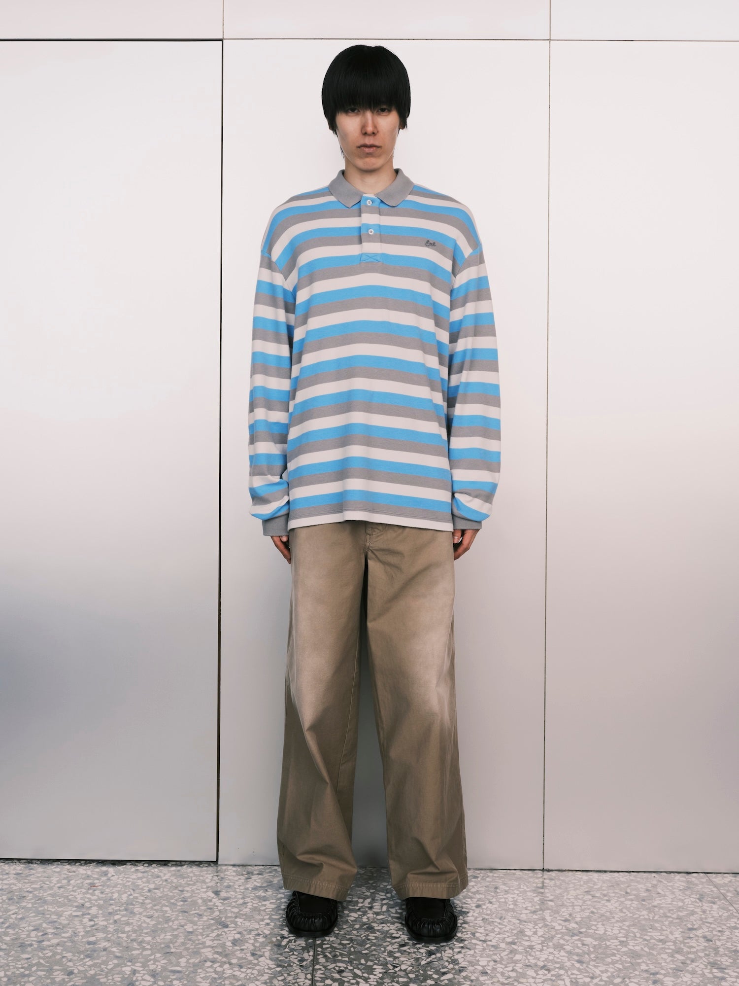 Striped Long Sleeve Polo