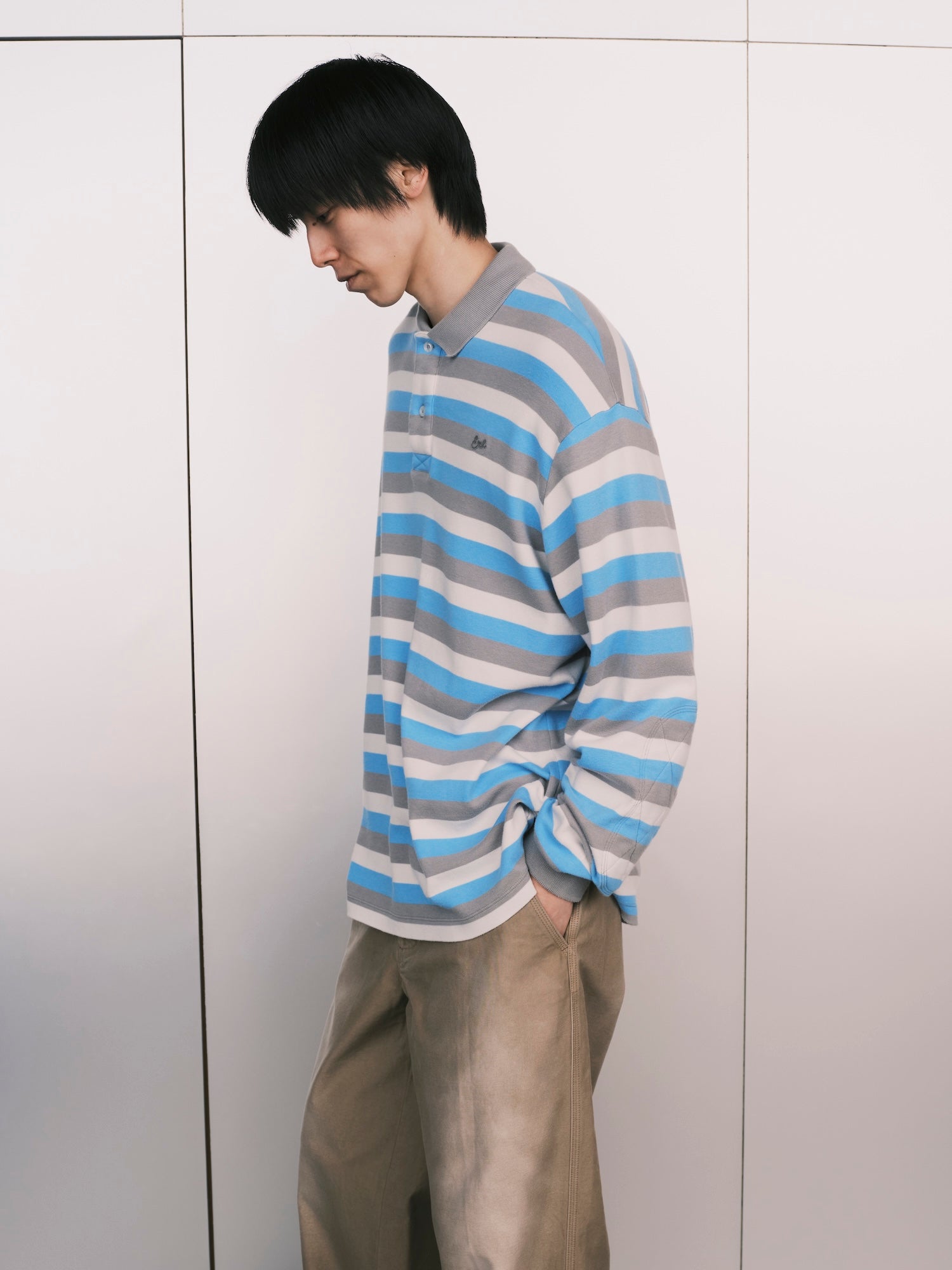 Striped Long Sleeve Polo
