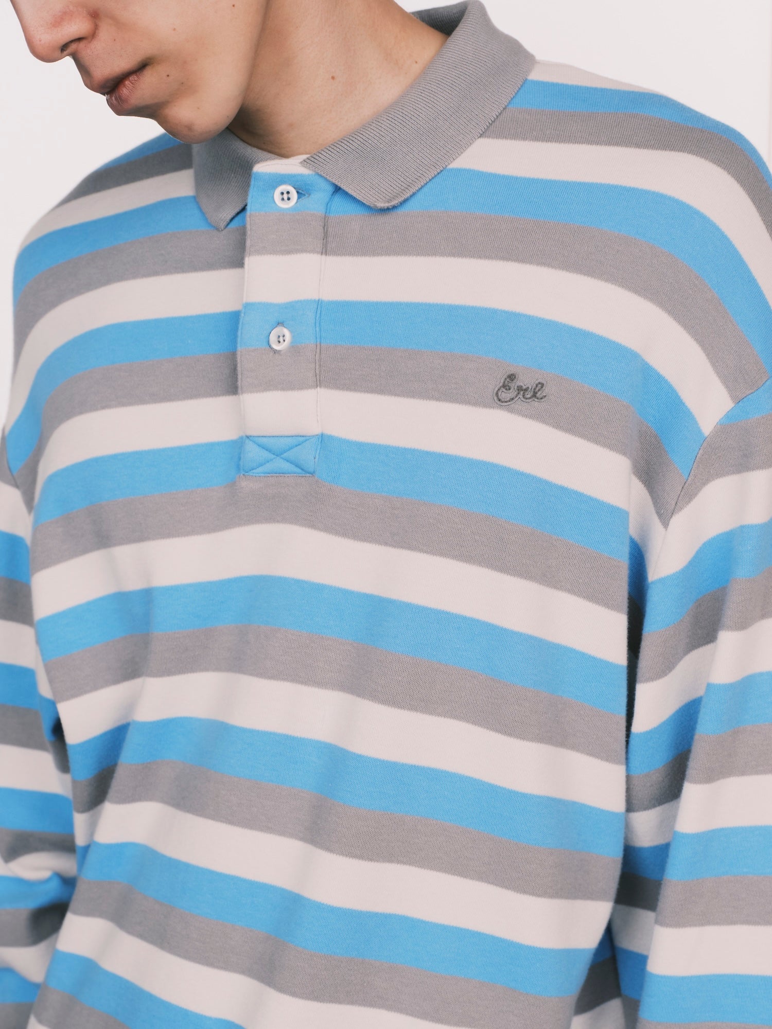 Striped Long Sleeve Polo