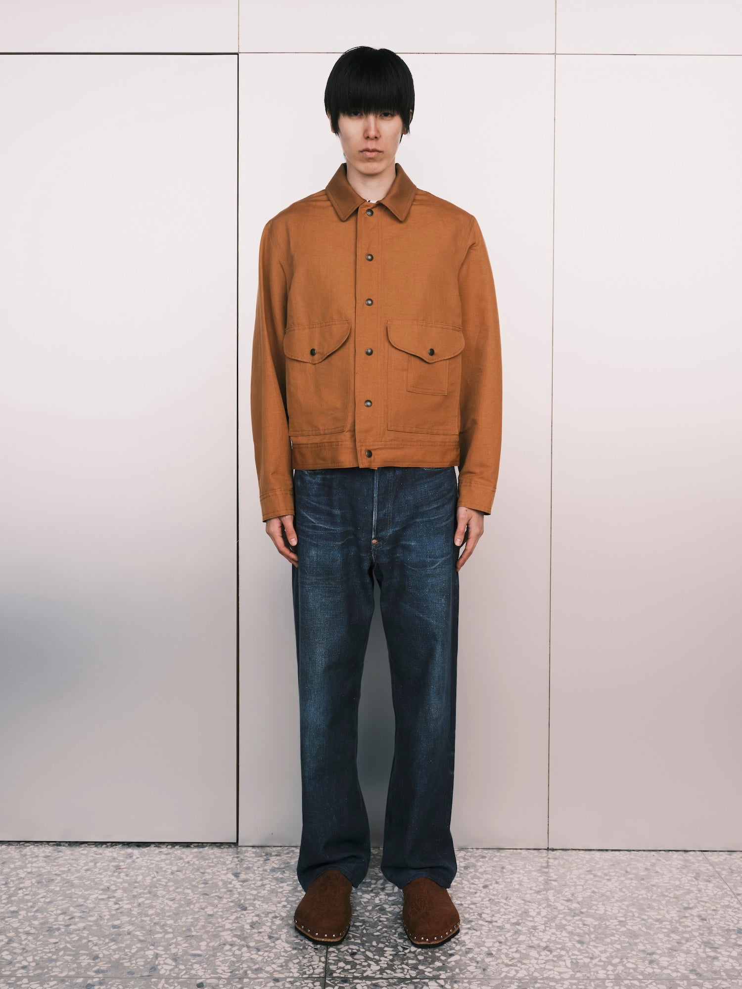 Linen Plaid Work Jacket