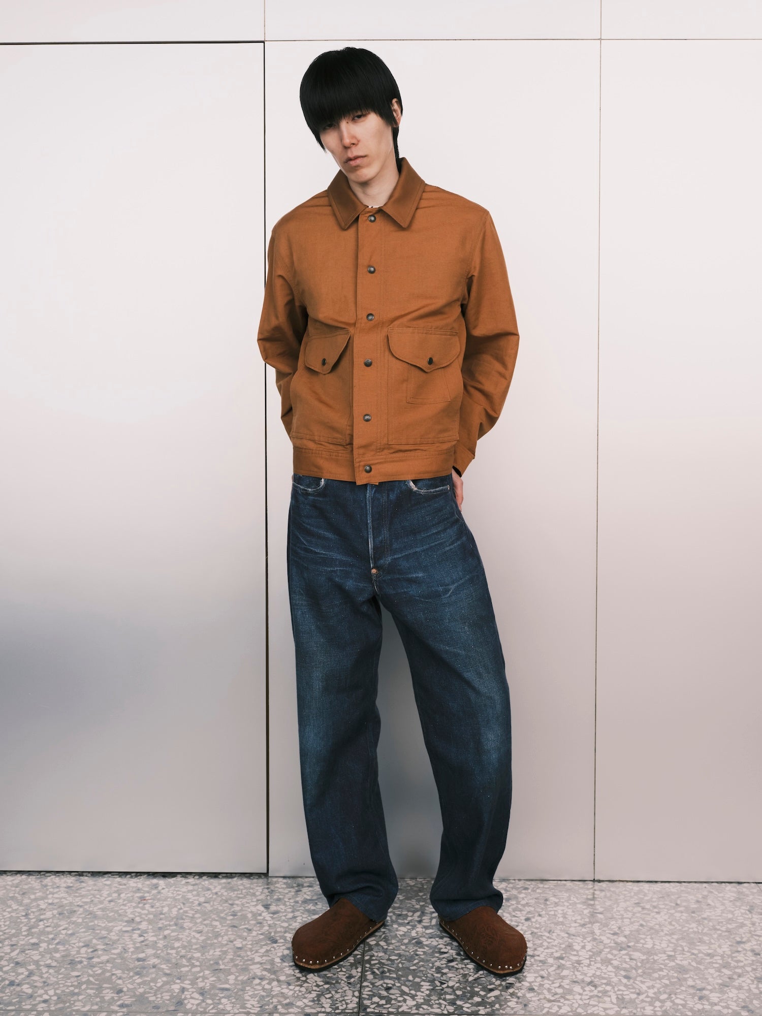 Linen Plaid Work Jacket