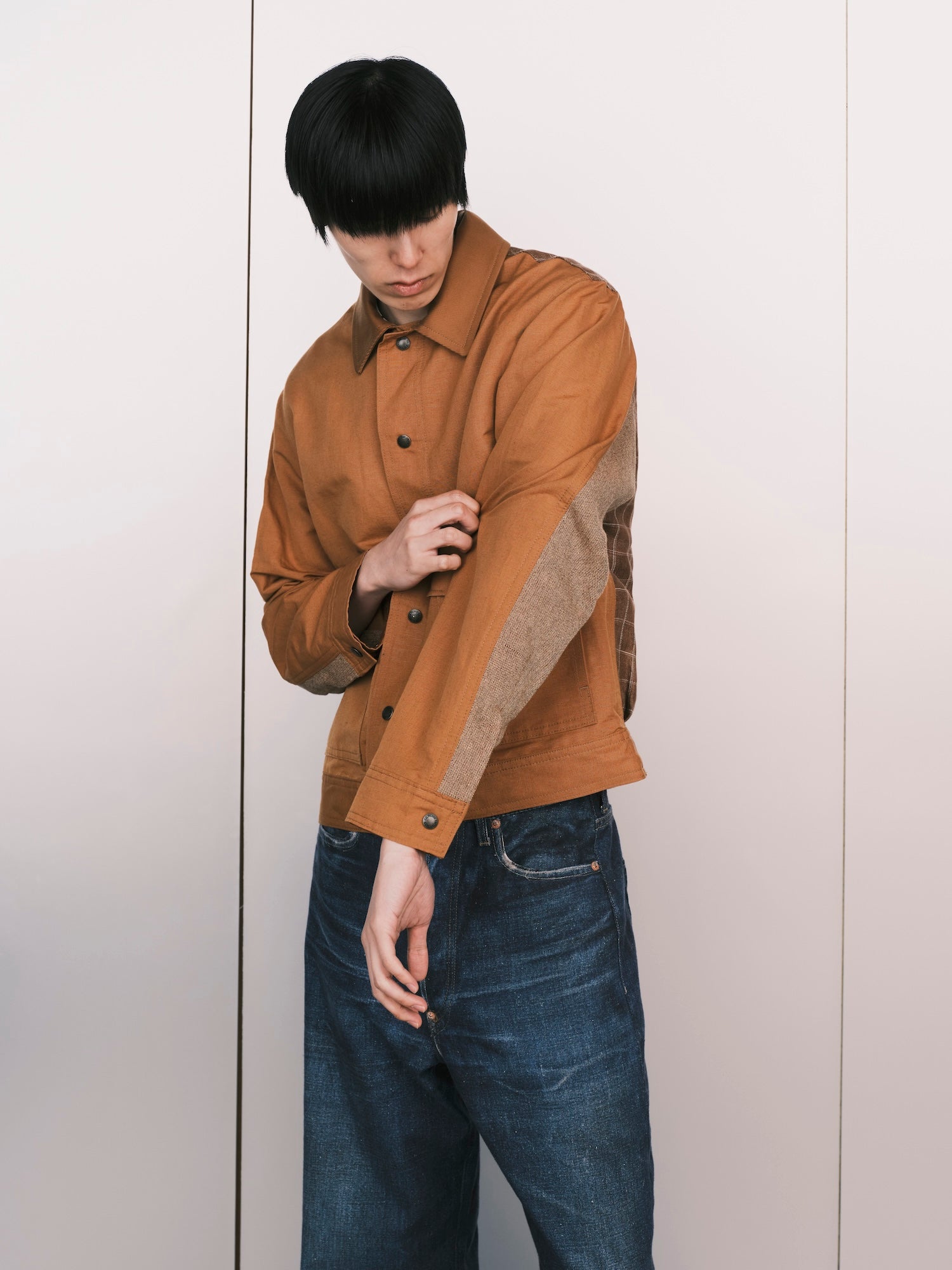 Linen Plaid Work Jacket