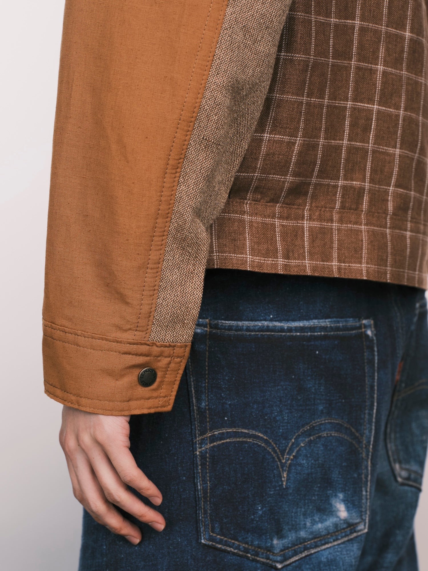 Linen Plaid Work Jacket