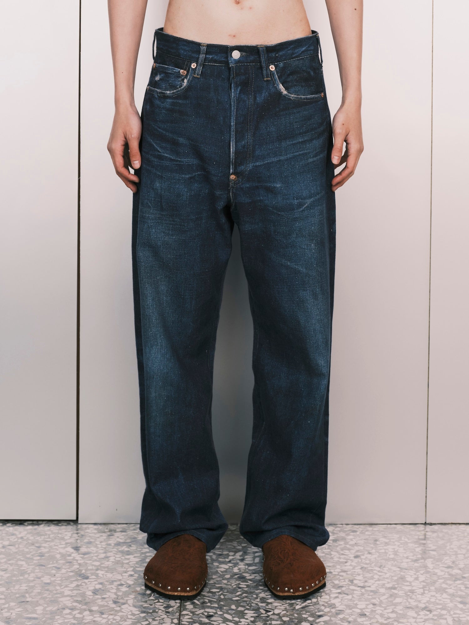 Print Denim Pants