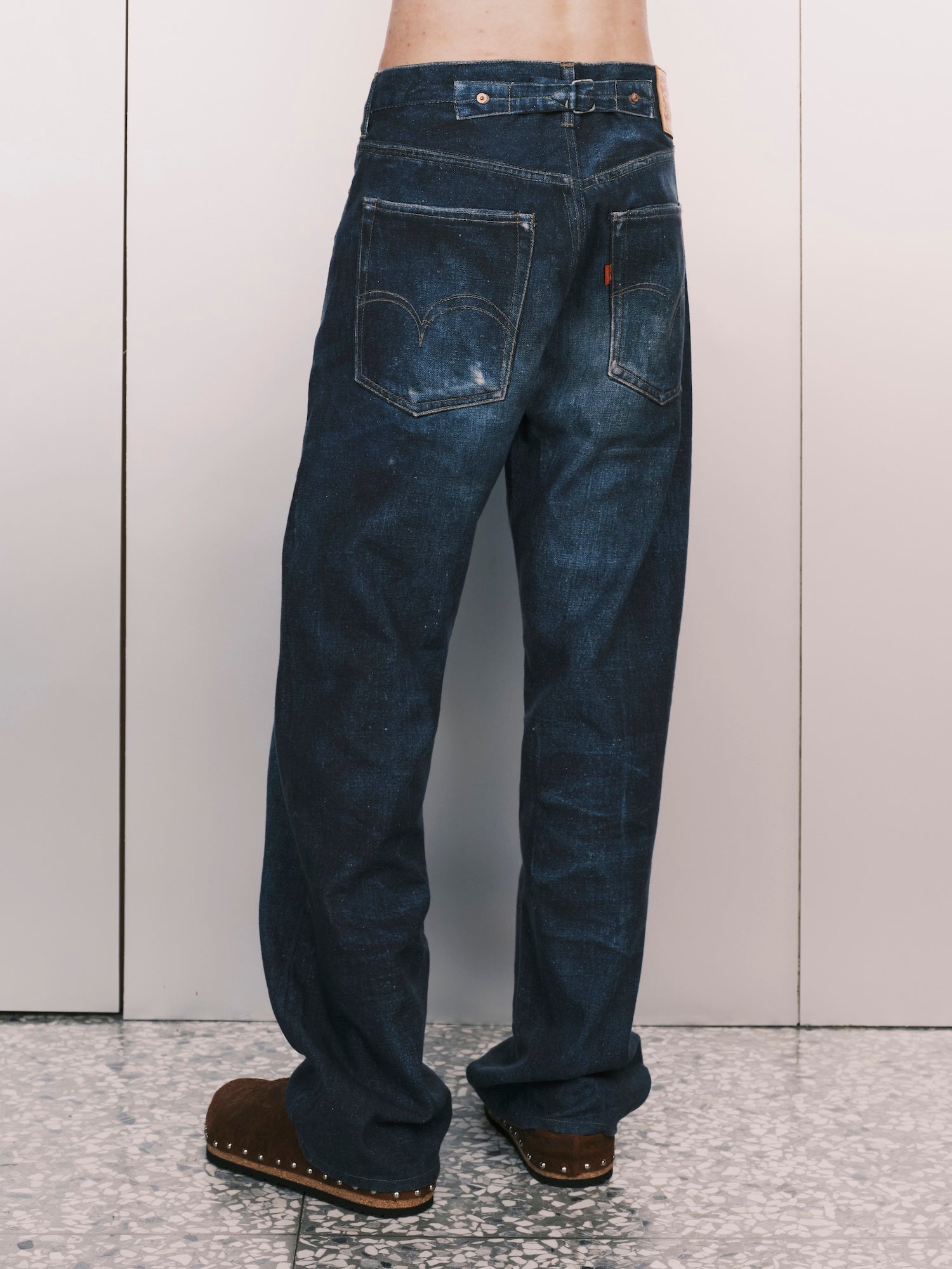 Print Denim Pants