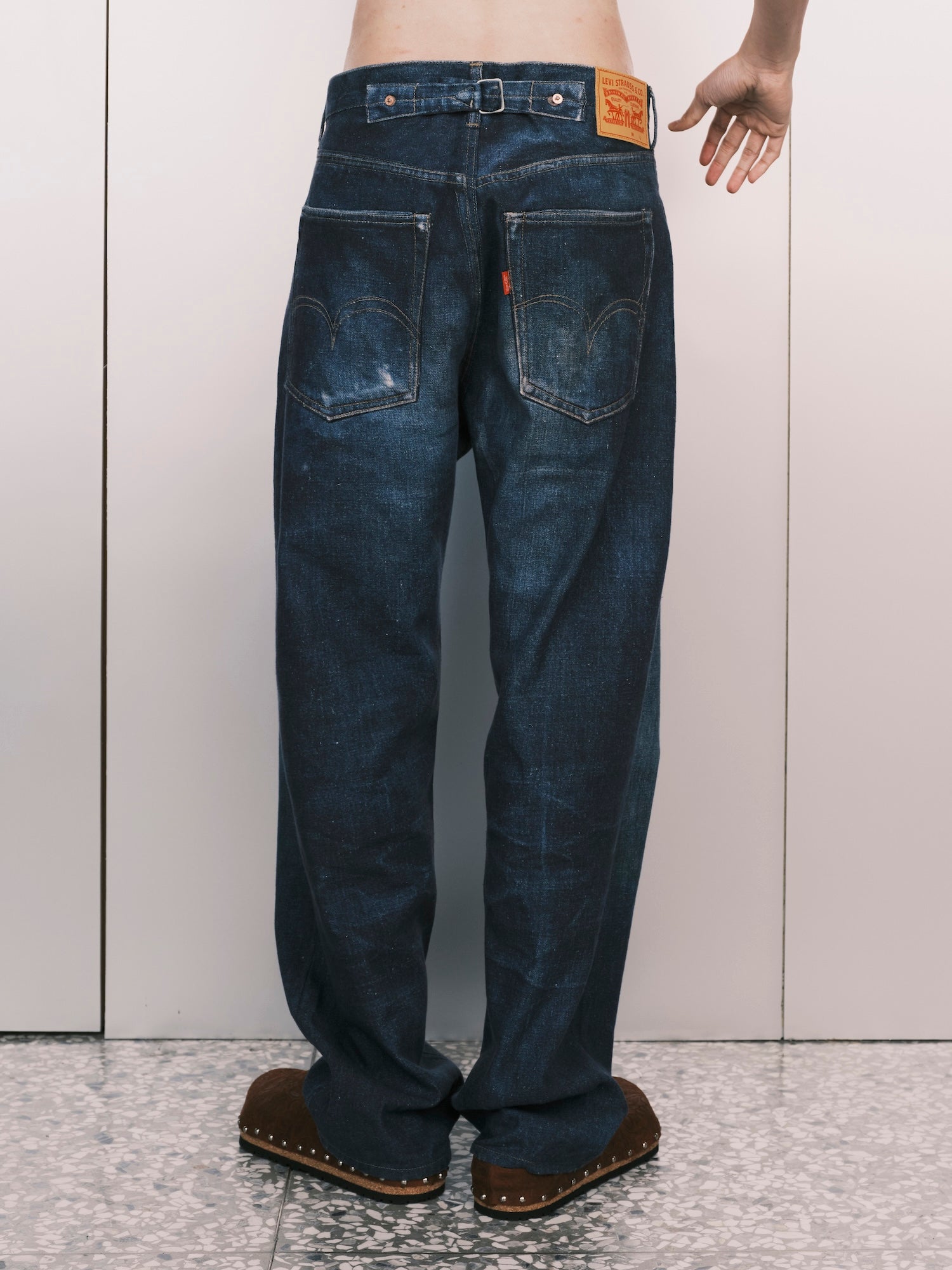 Print Denim Pants
