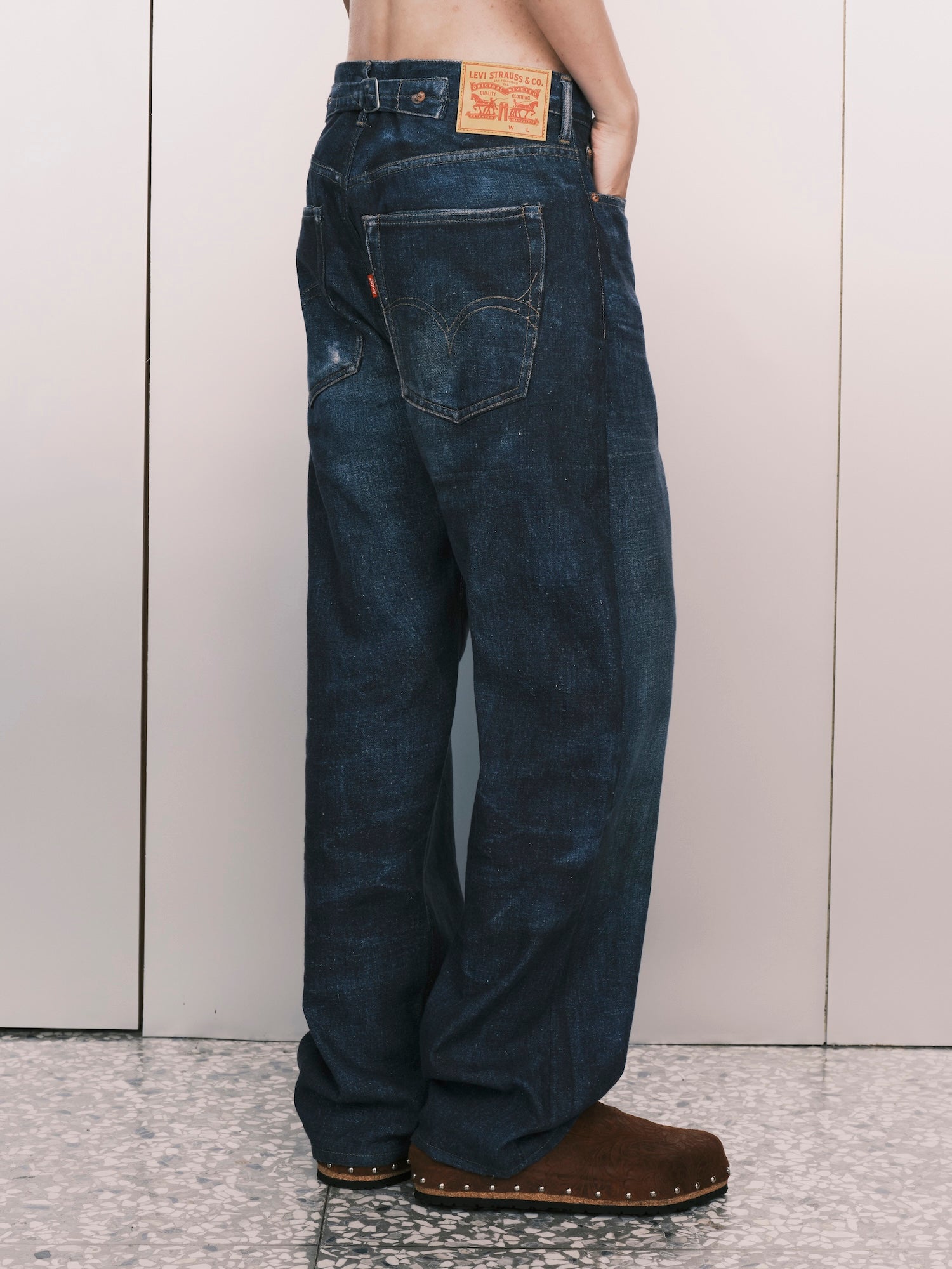 Print Denim Pants
