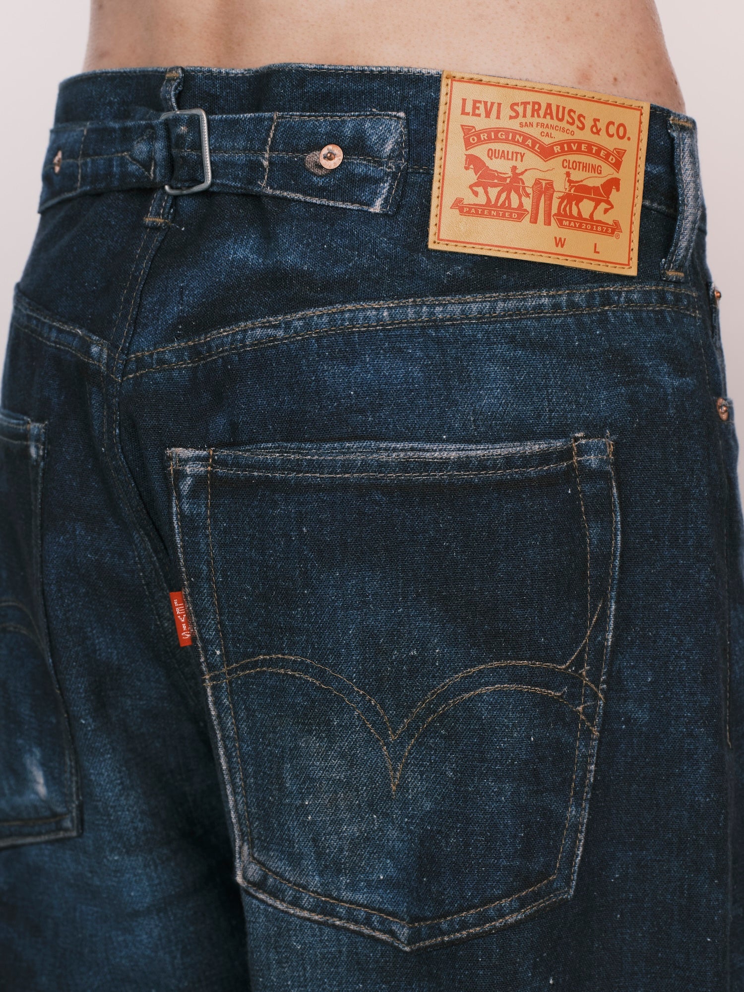 Print Denim Pants