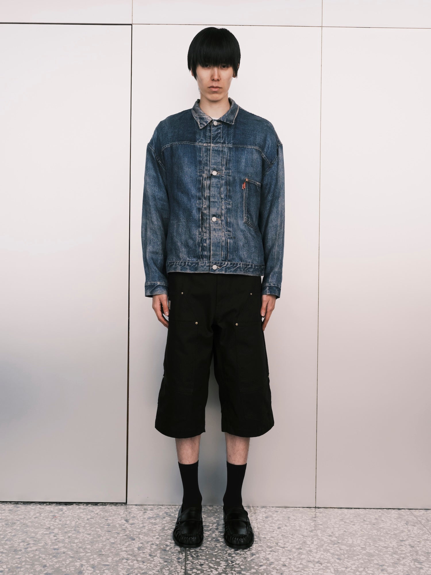 Print Denim Blouson Jacket