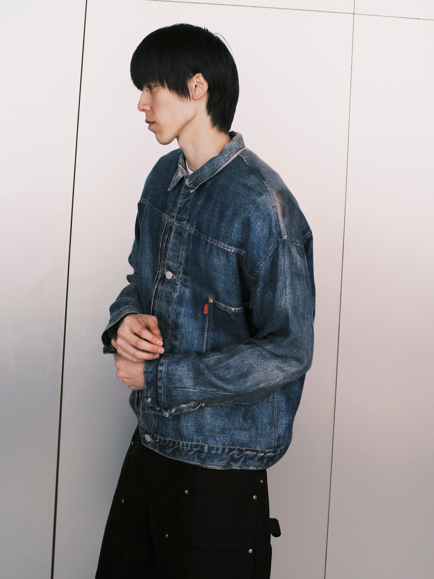 Print Denim Blouson Jacket