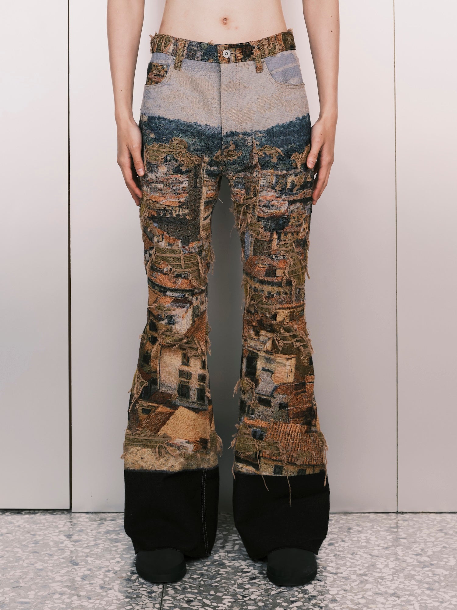 Gobelin weave bootcut Pants