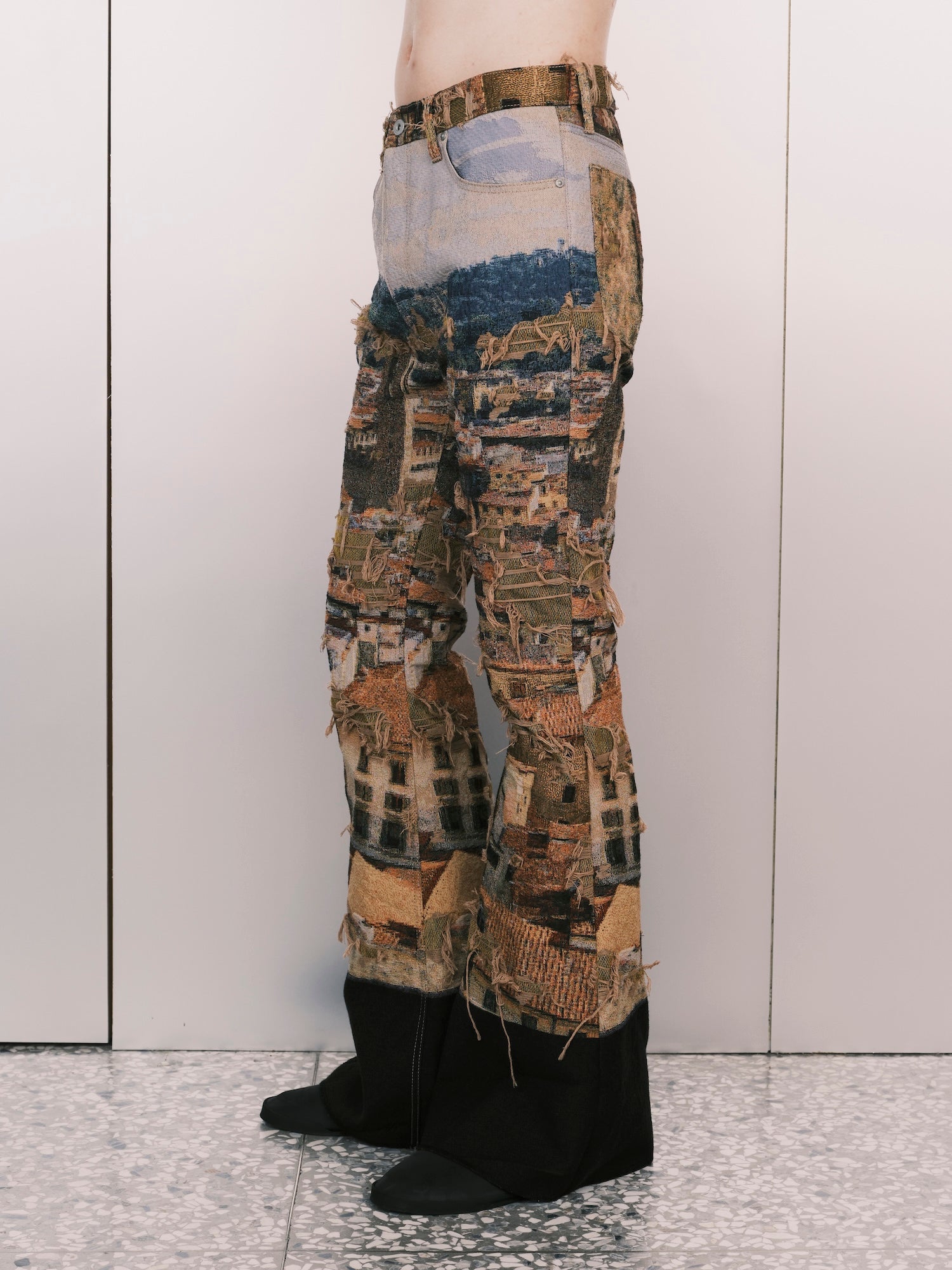 Gobelin weave bootcut Pants