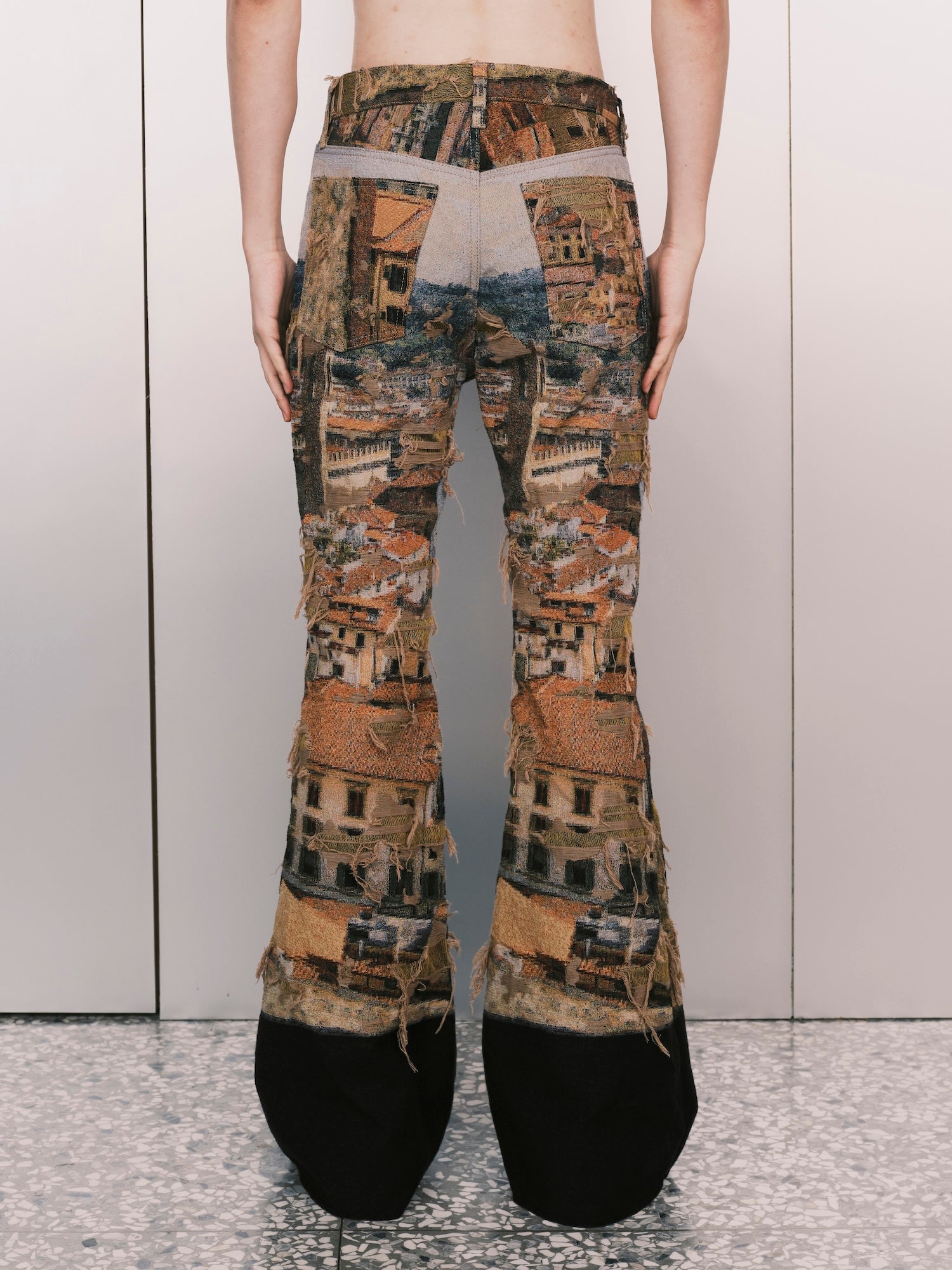 Gobelin weave bootcut Pants
