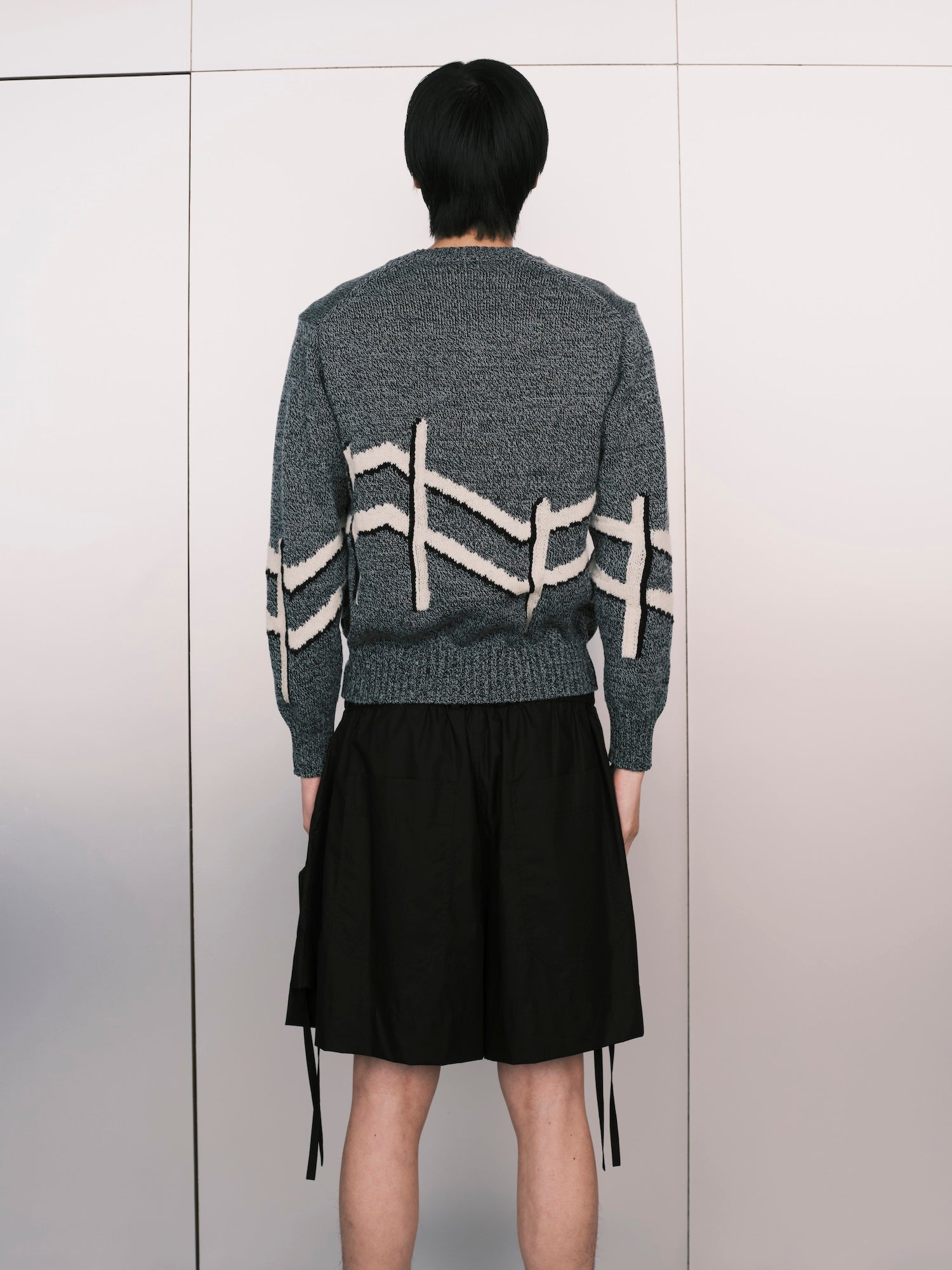 Intarsia Silk Knit Cardigan