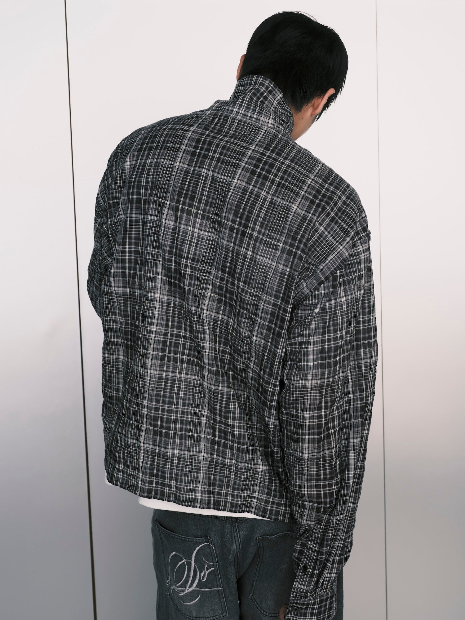 1ds Sheer–Check Boxy Shirt